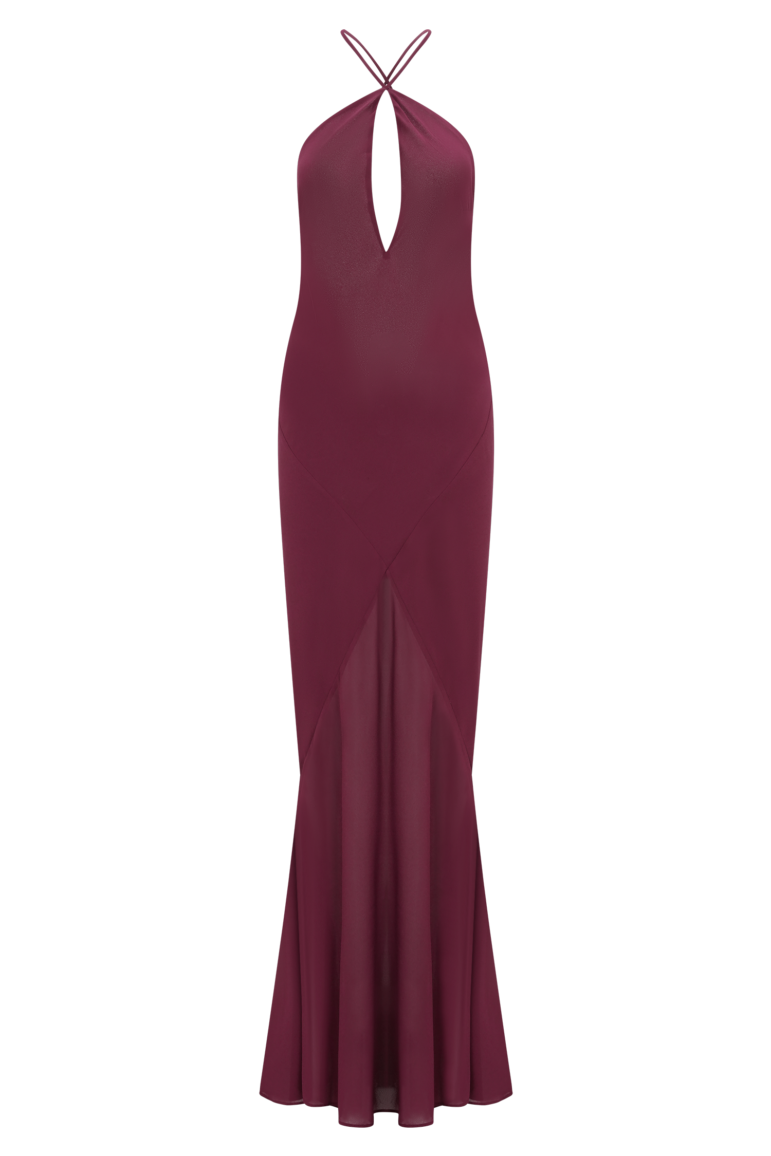 Nerea Slip Halter Maxi Dress - Cherry Red #9