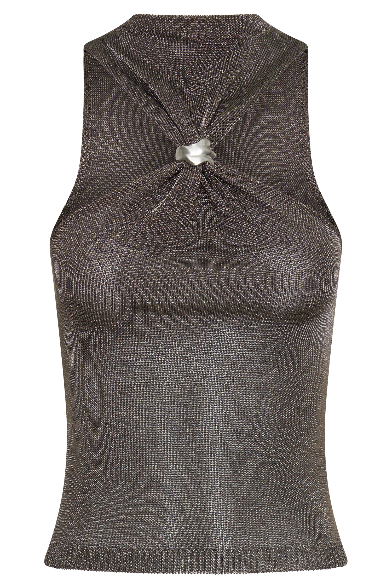 Nikki Lurex Top With Hardware - Gunmetal #13