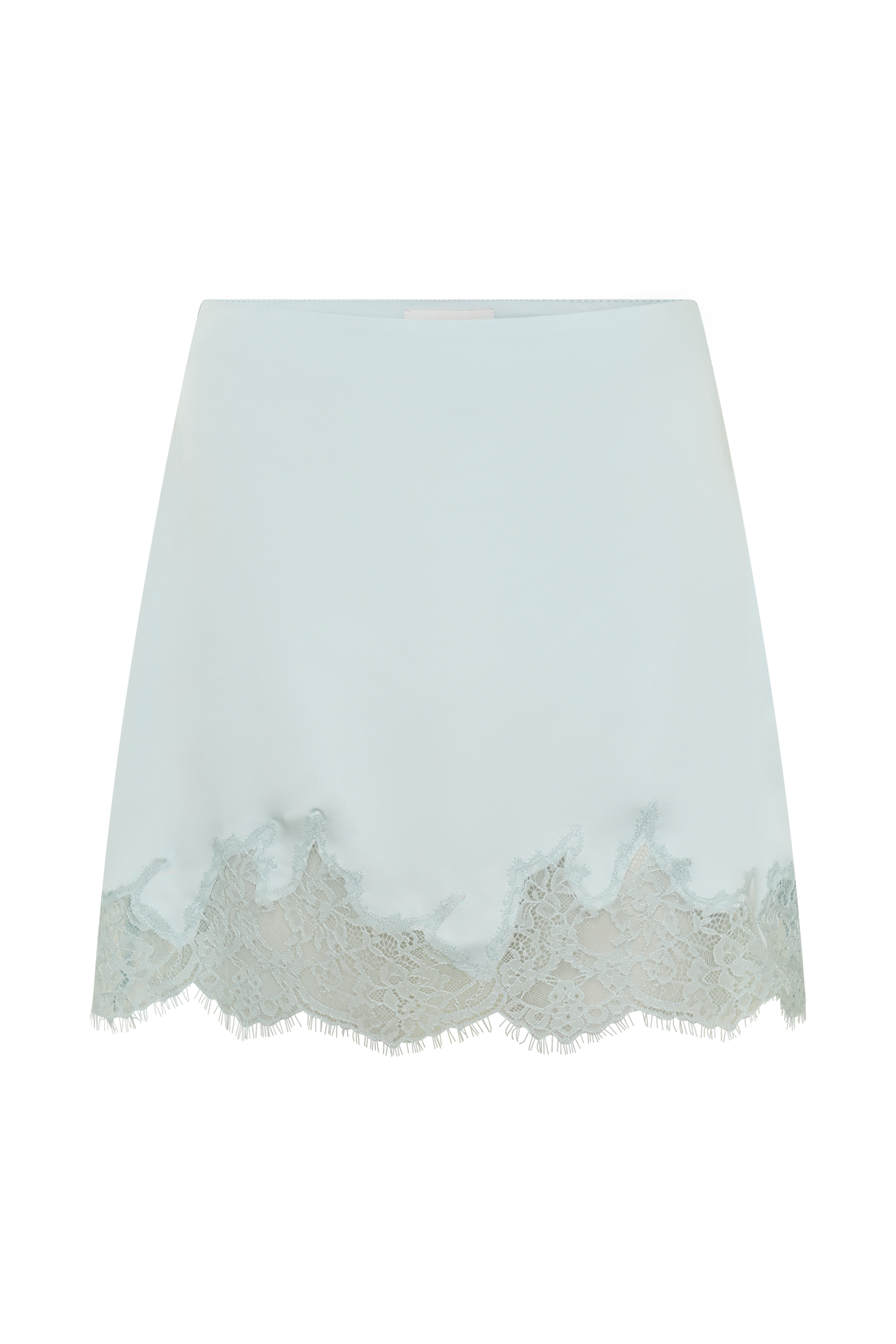 Nina Lace And Satin Mini Skirt - Ice Blue #11