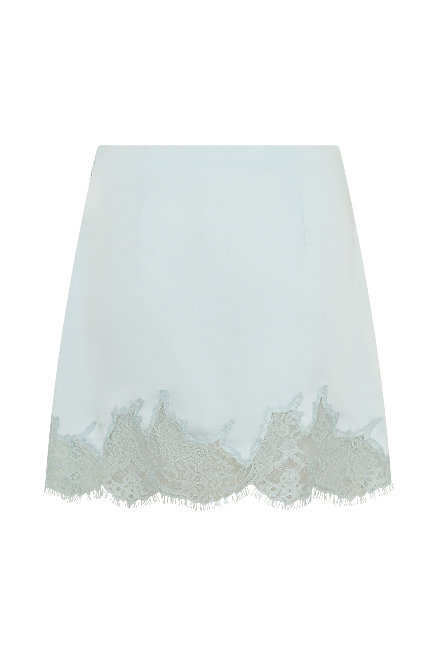 Nina Lace And Satin Mini Skirt - Ice Blue #10