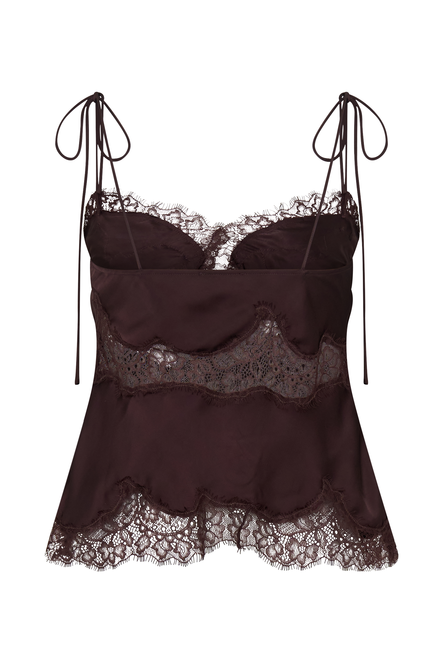 Nina Satin And Lace Camisole - Chocolate #8