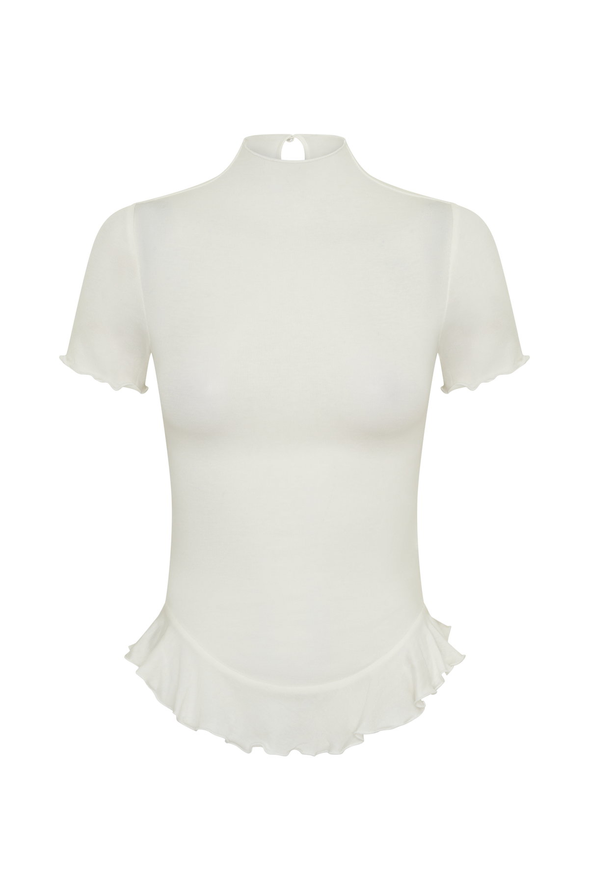 Nira Short Sleeve Ruffle Top - White #9