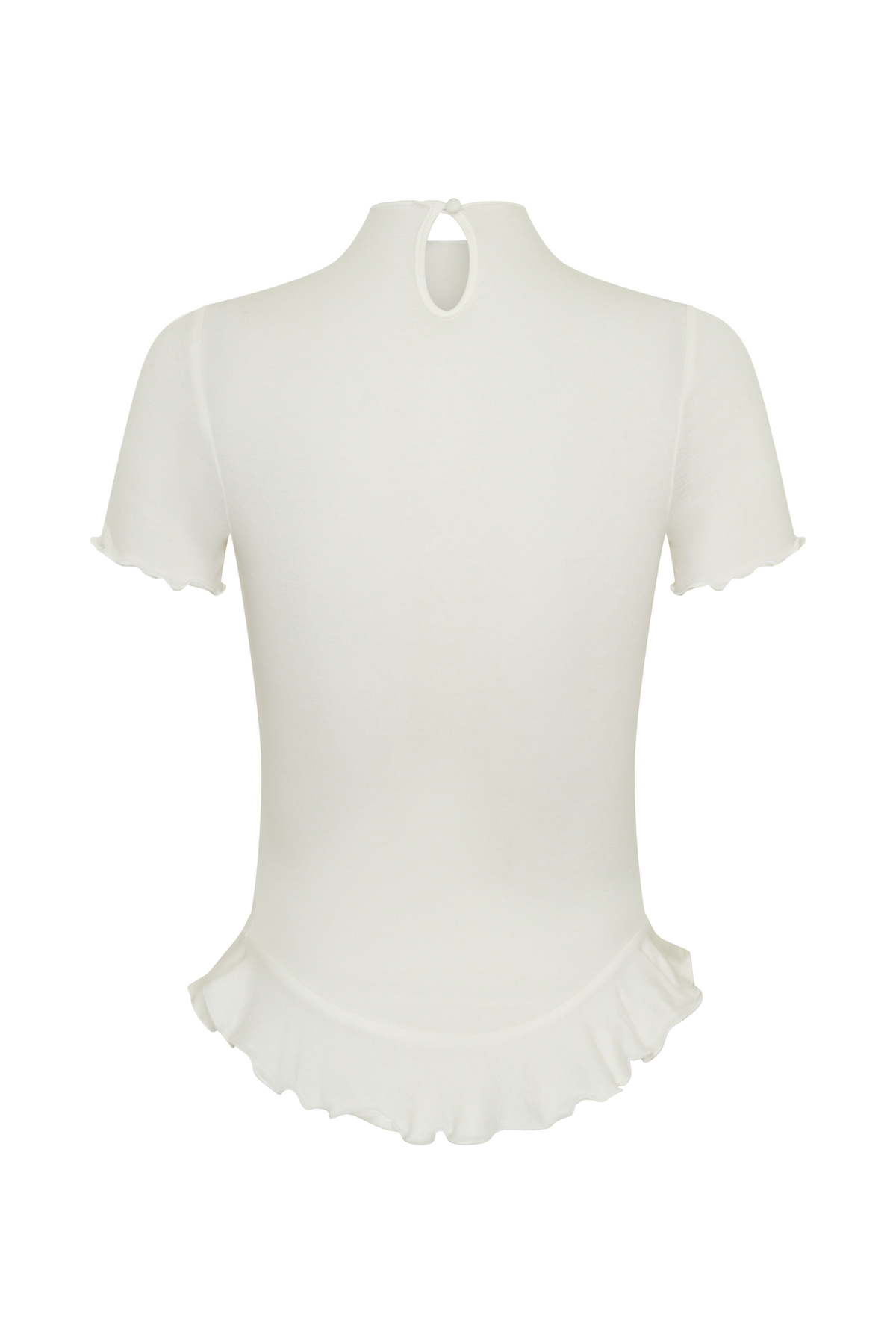 Nira Short Sleeve Ruffle Top - White #8