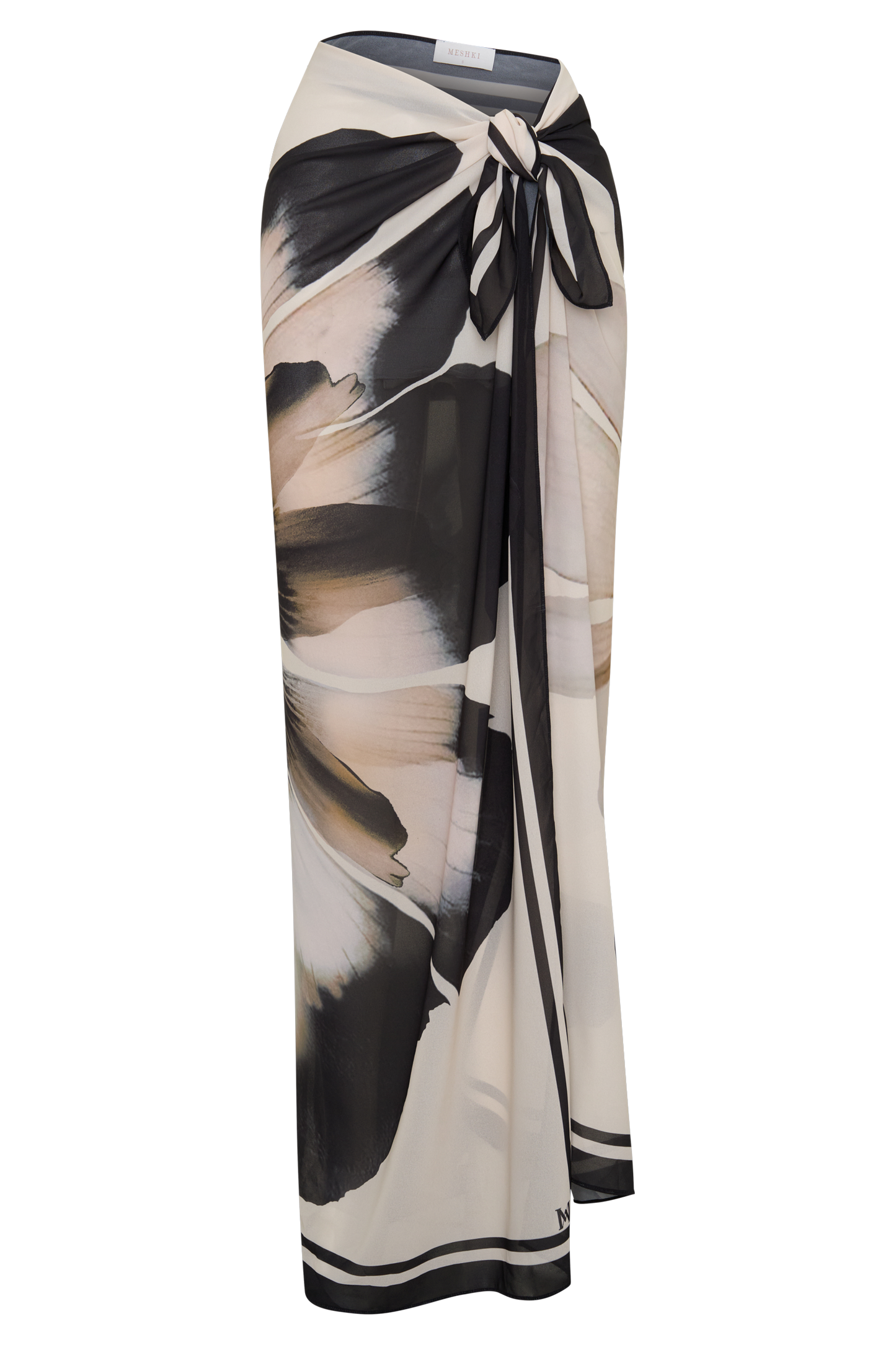 Noa Chiffon Scarf Sarong - Ivory Base Floral Print