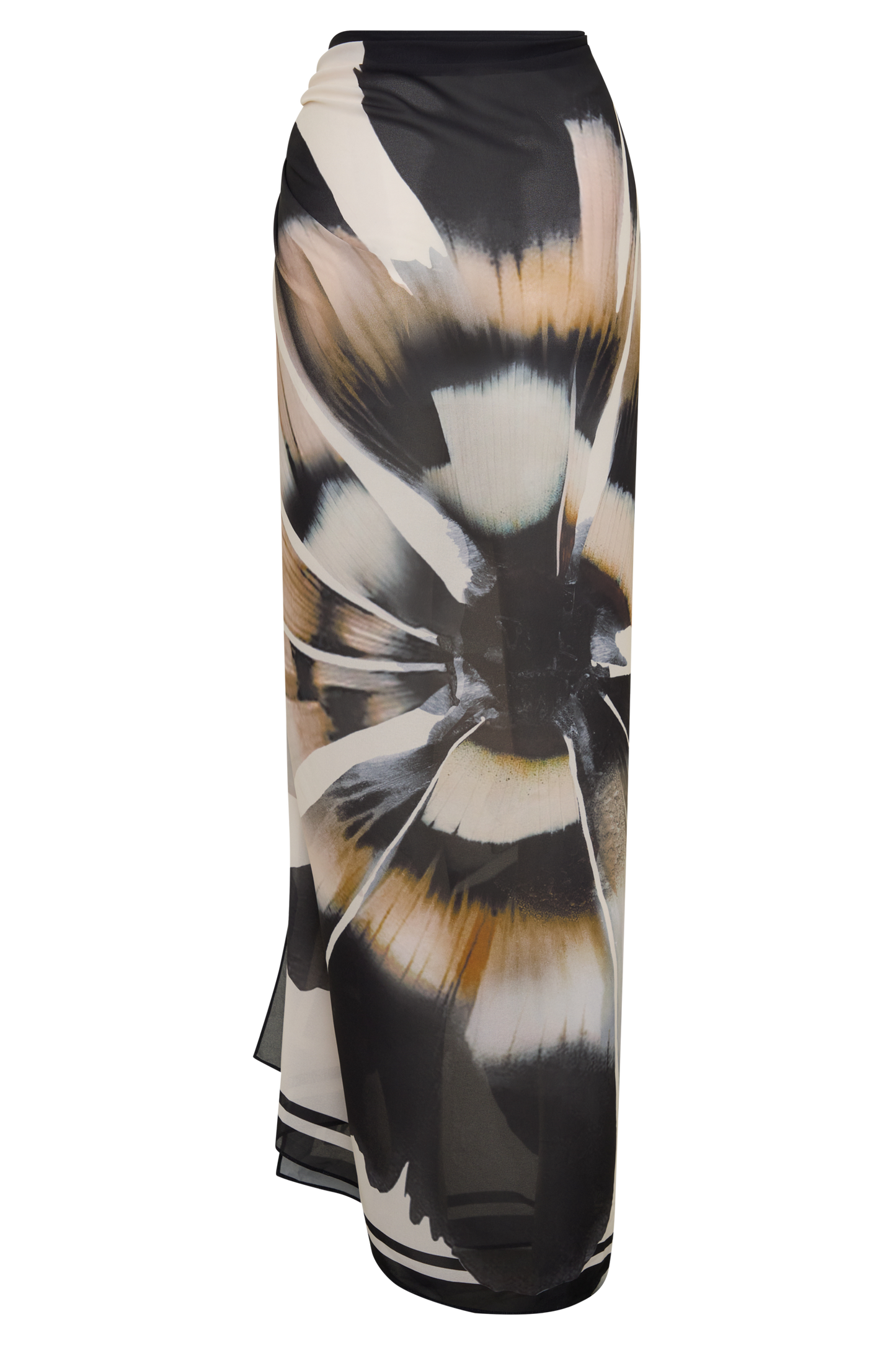 Noa Chiffon Scarf Sarong - Ivory Base Floral Print