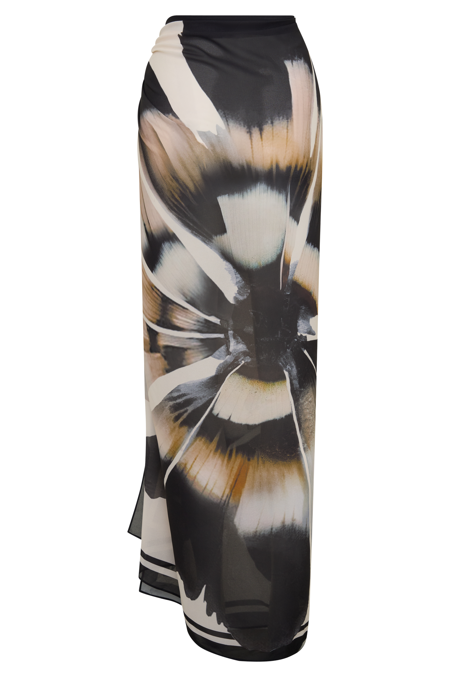 Noa Chiffon Scarf Sarong - Ivory Base Floral Print #10