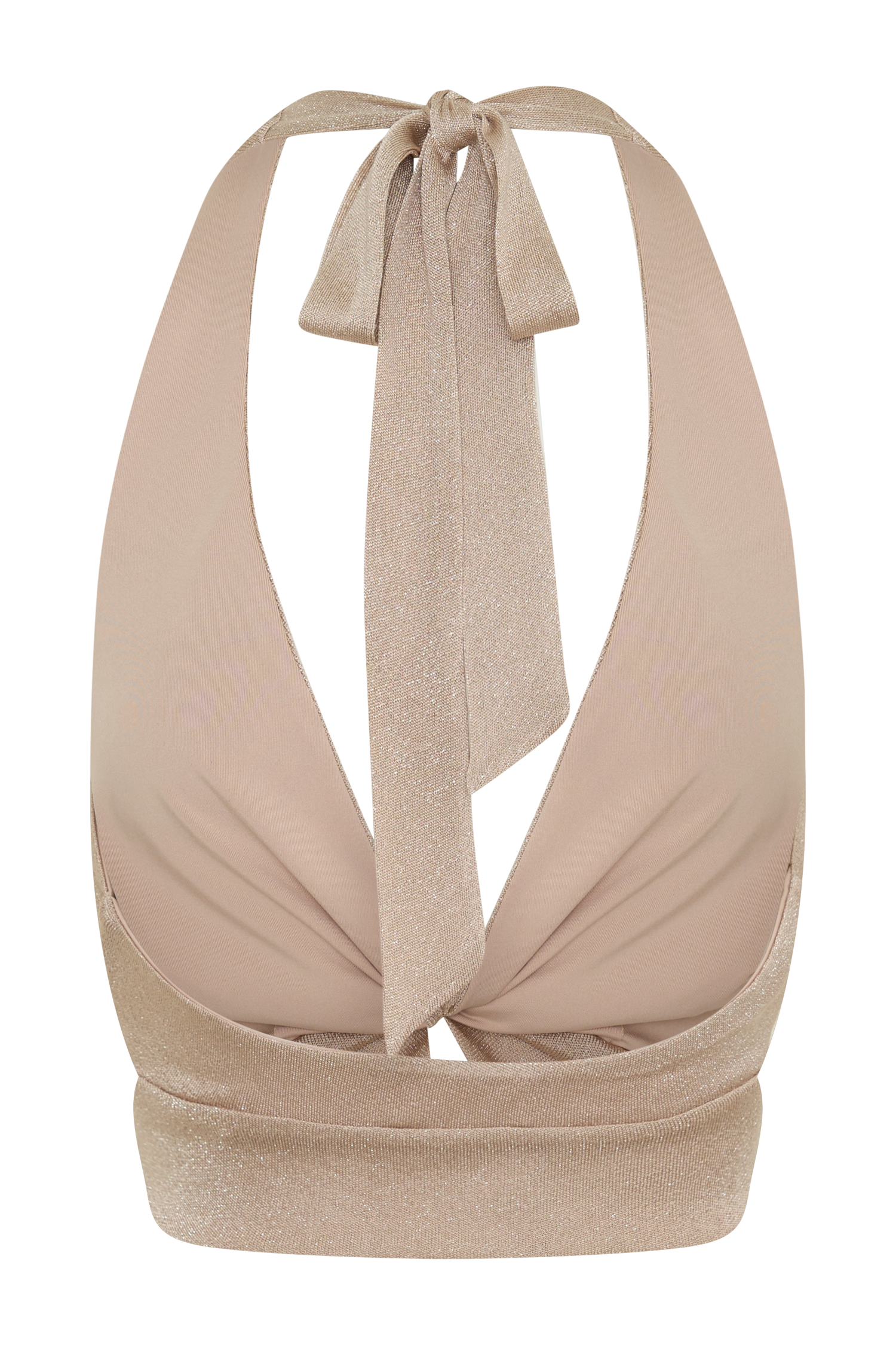 Nola Draped Lurex Halter Top - Gold #10