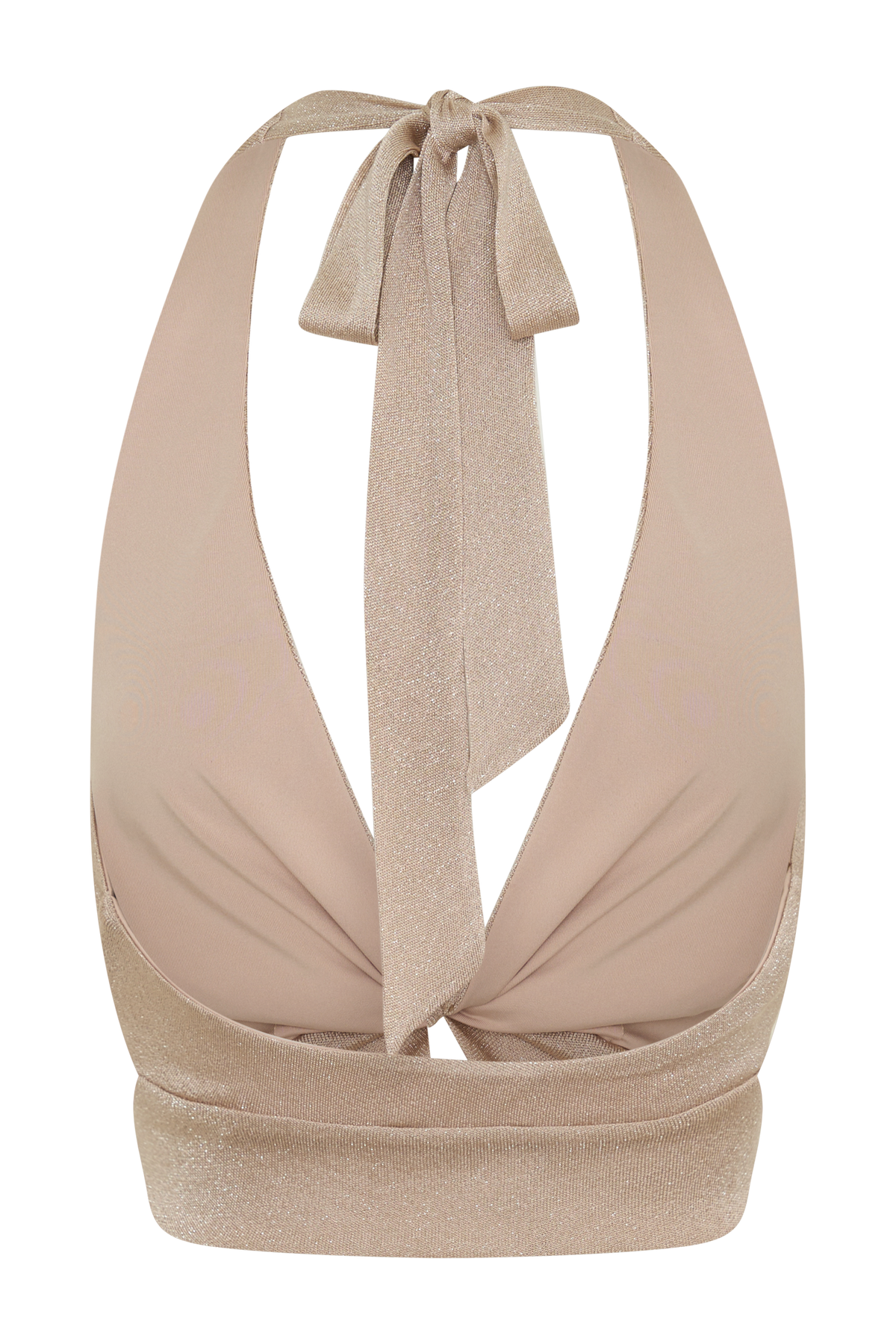 Nola Draped Lurex Halter Top - Gold #13