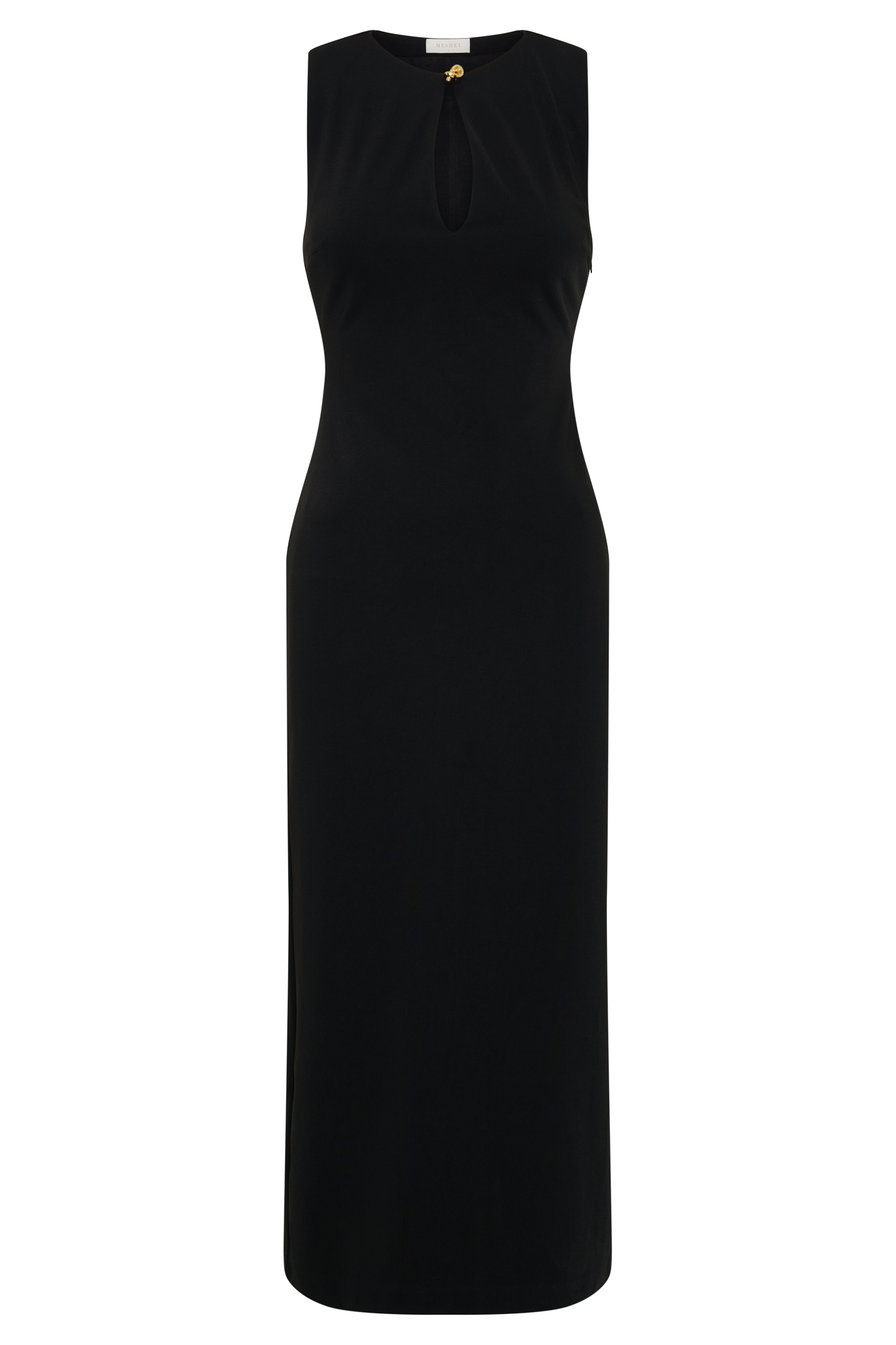 Norah Sleeveless Crepe Midi Dress - Black #9