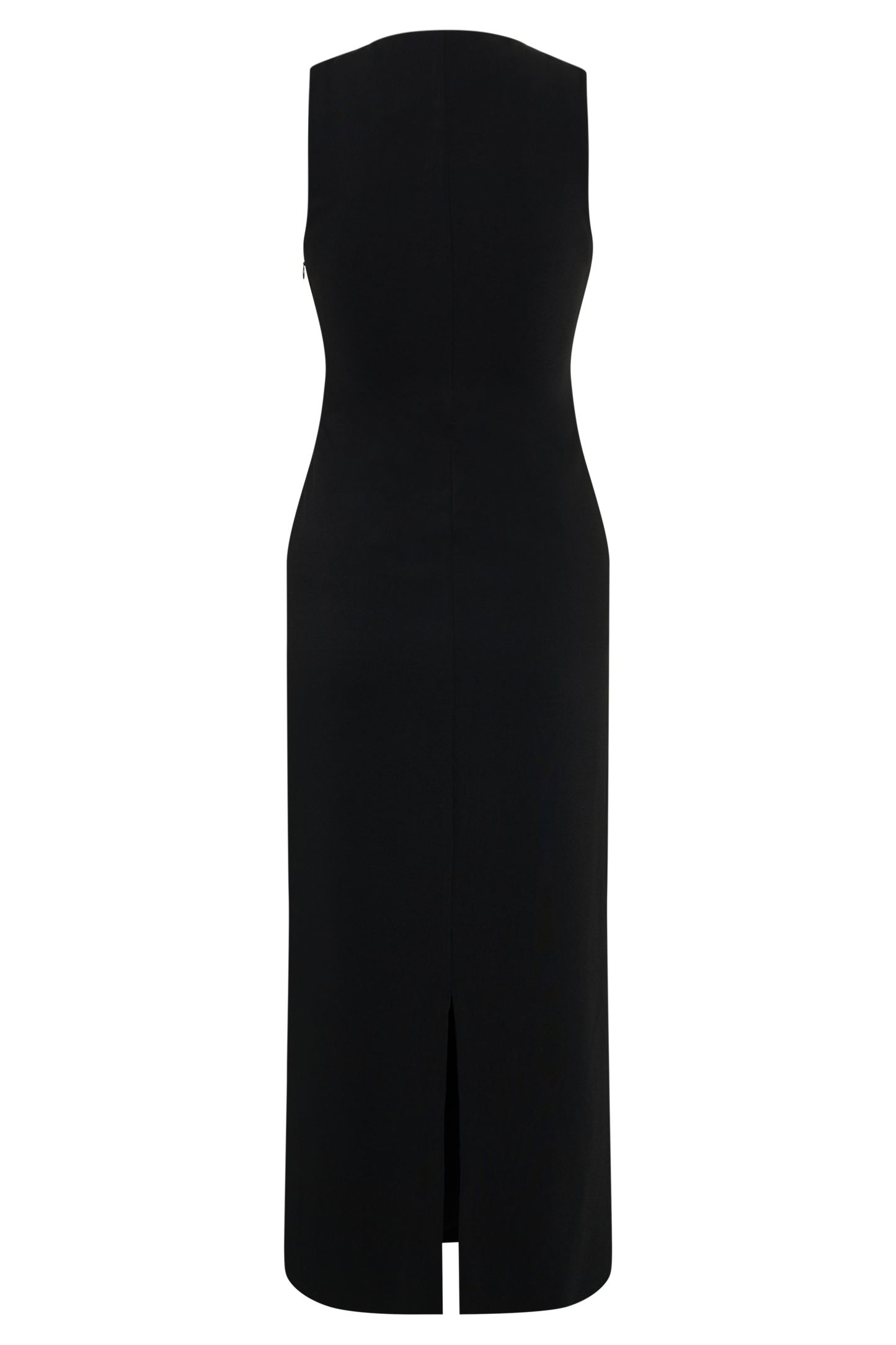 Norah Sleeveless Crepe Midi Dress - Black