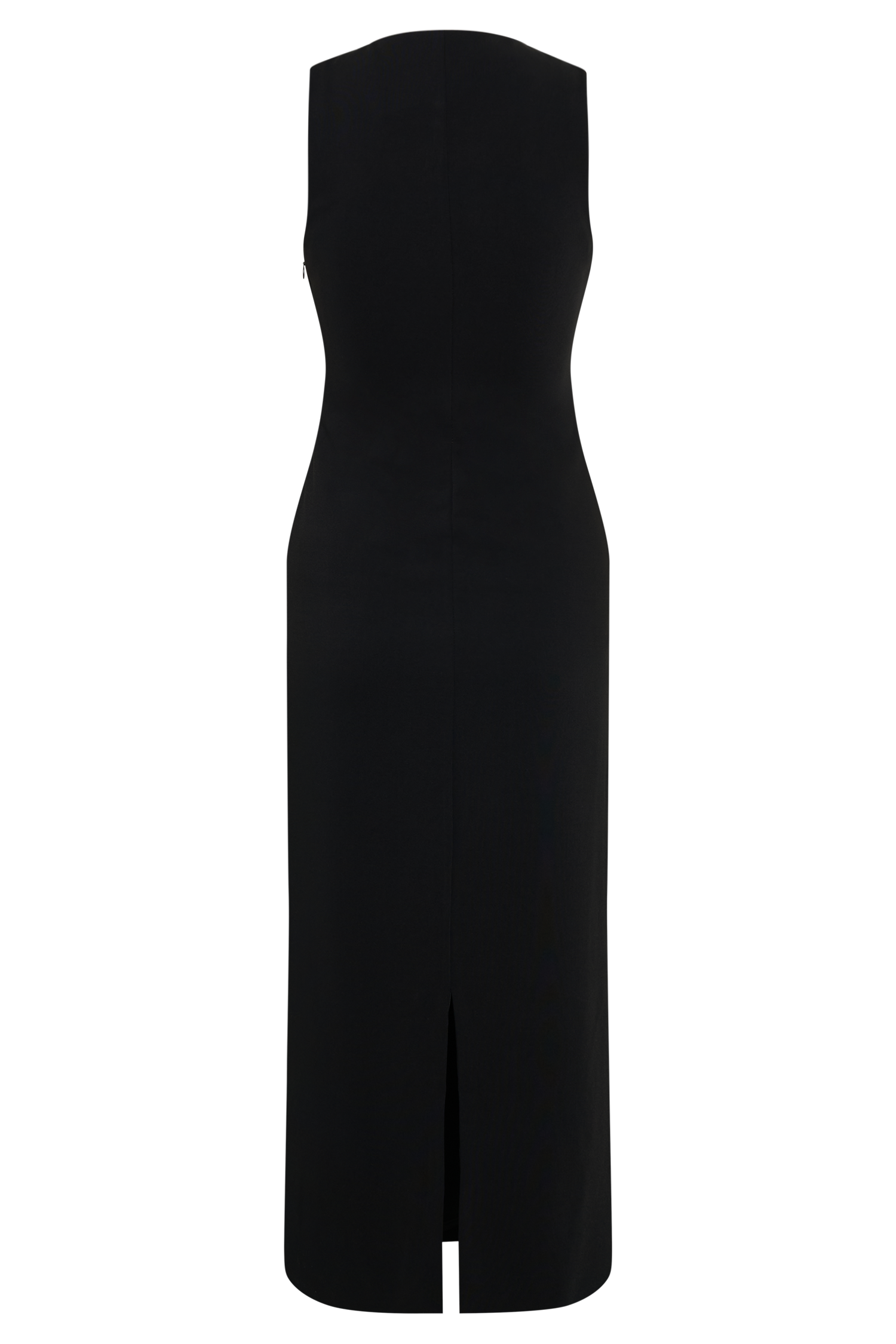 Norah Sleeveless Crepe Midi Dress - Black #5