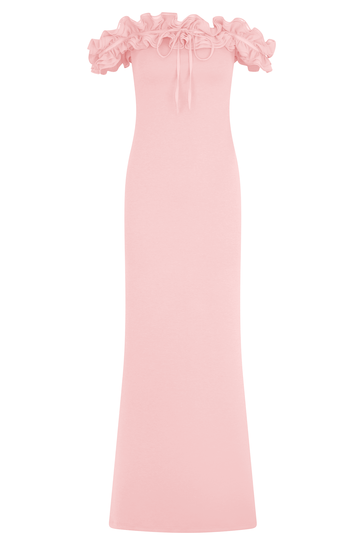 Nova Ruffle Off Shoulder Maxi Dress - Ballet Pink #7