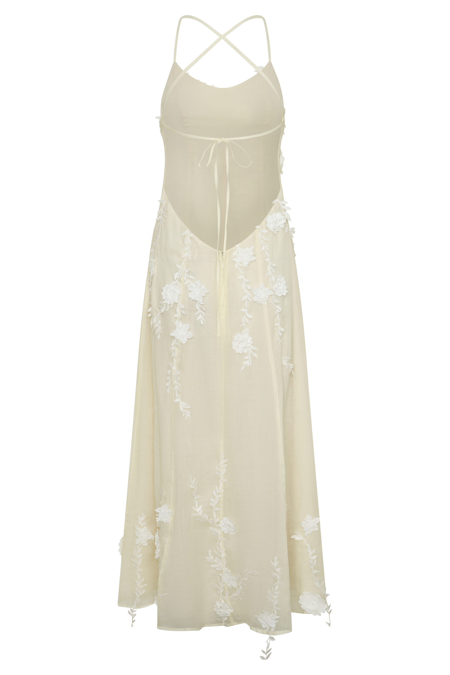 Odette Floral Lace Midi Dress - Buttermilk #7