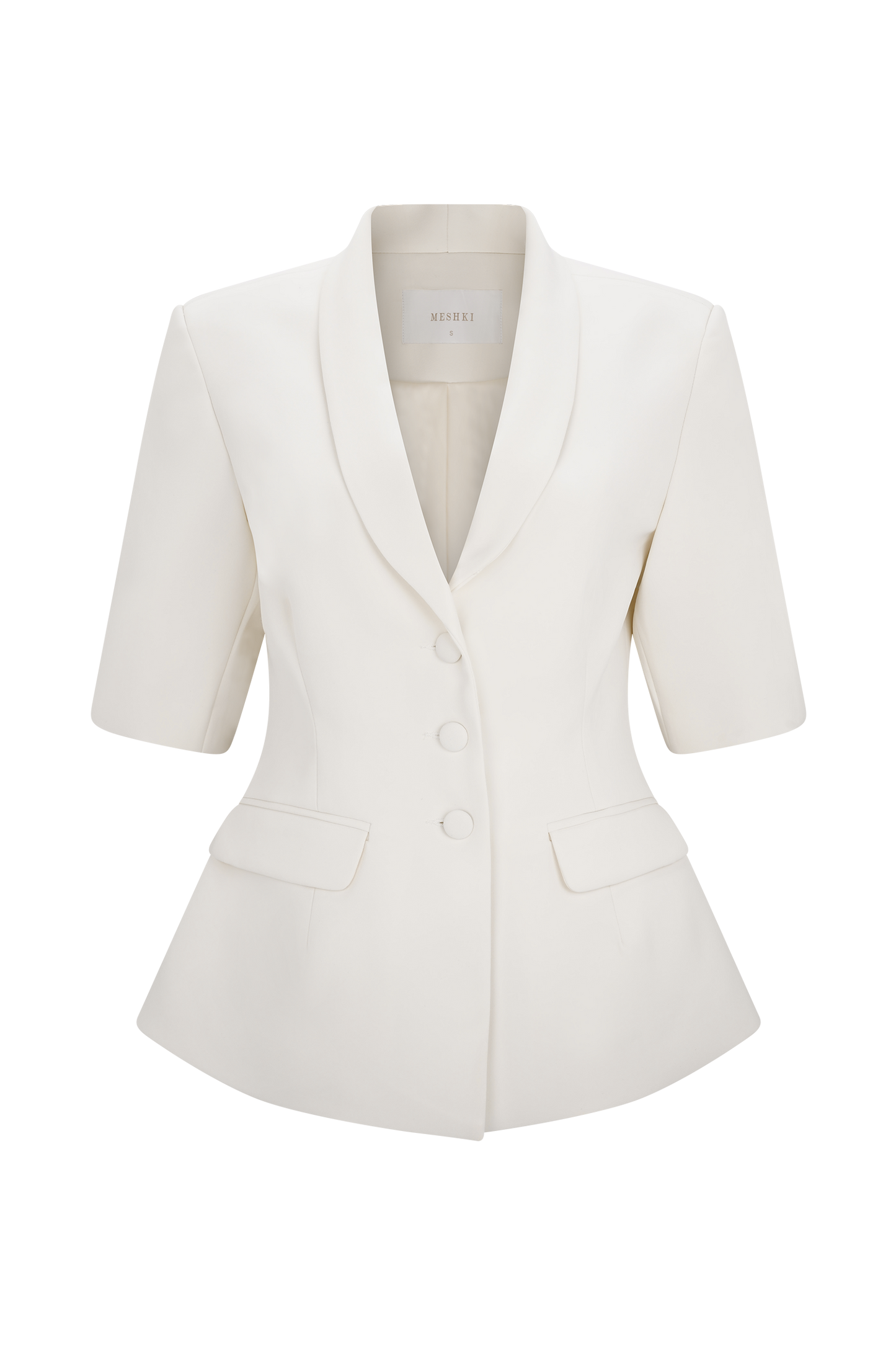 Opal Puff Sleeve Suiting Top - Ivory