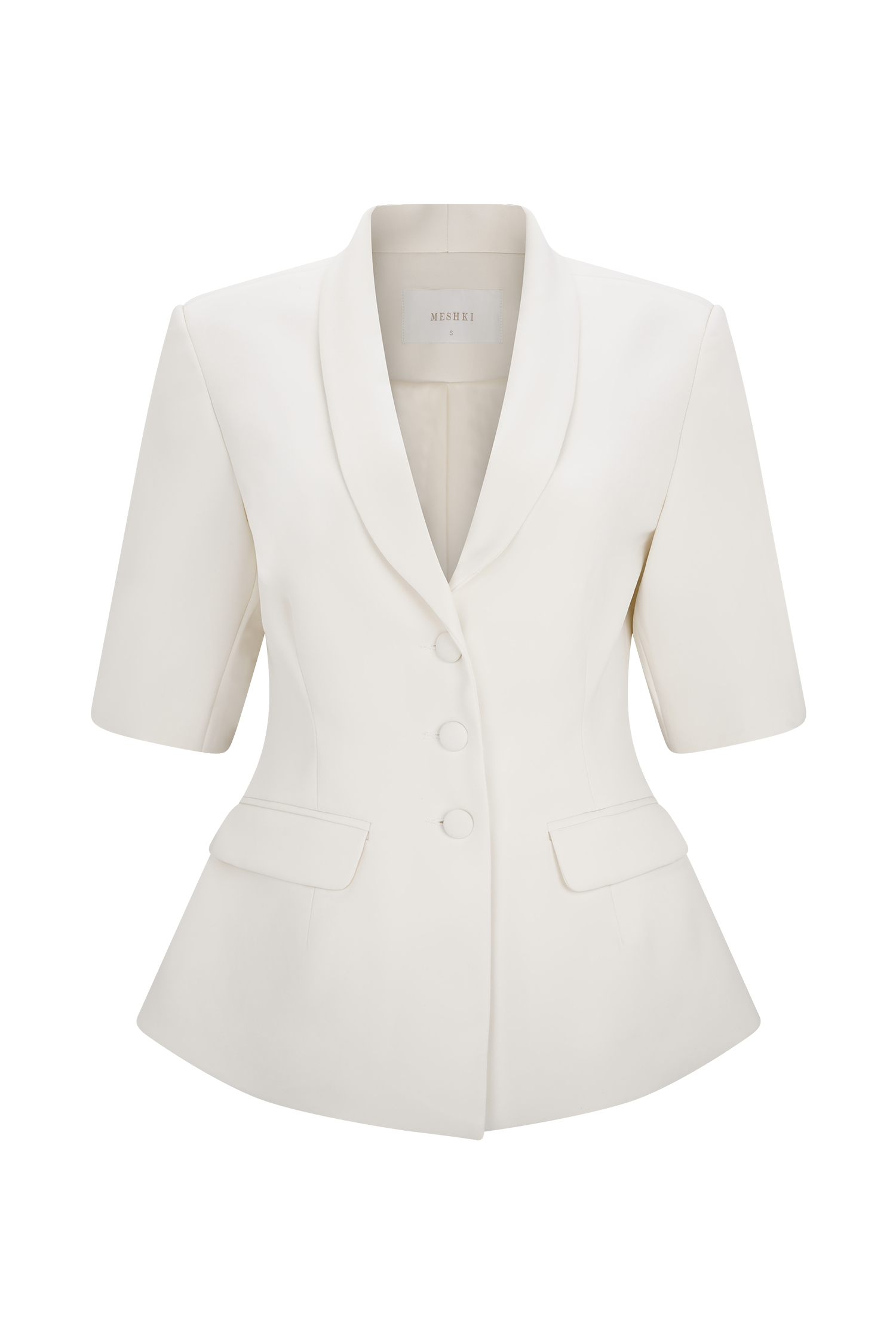 Opal Puff Sleeve Suiting Top - Ivory #7