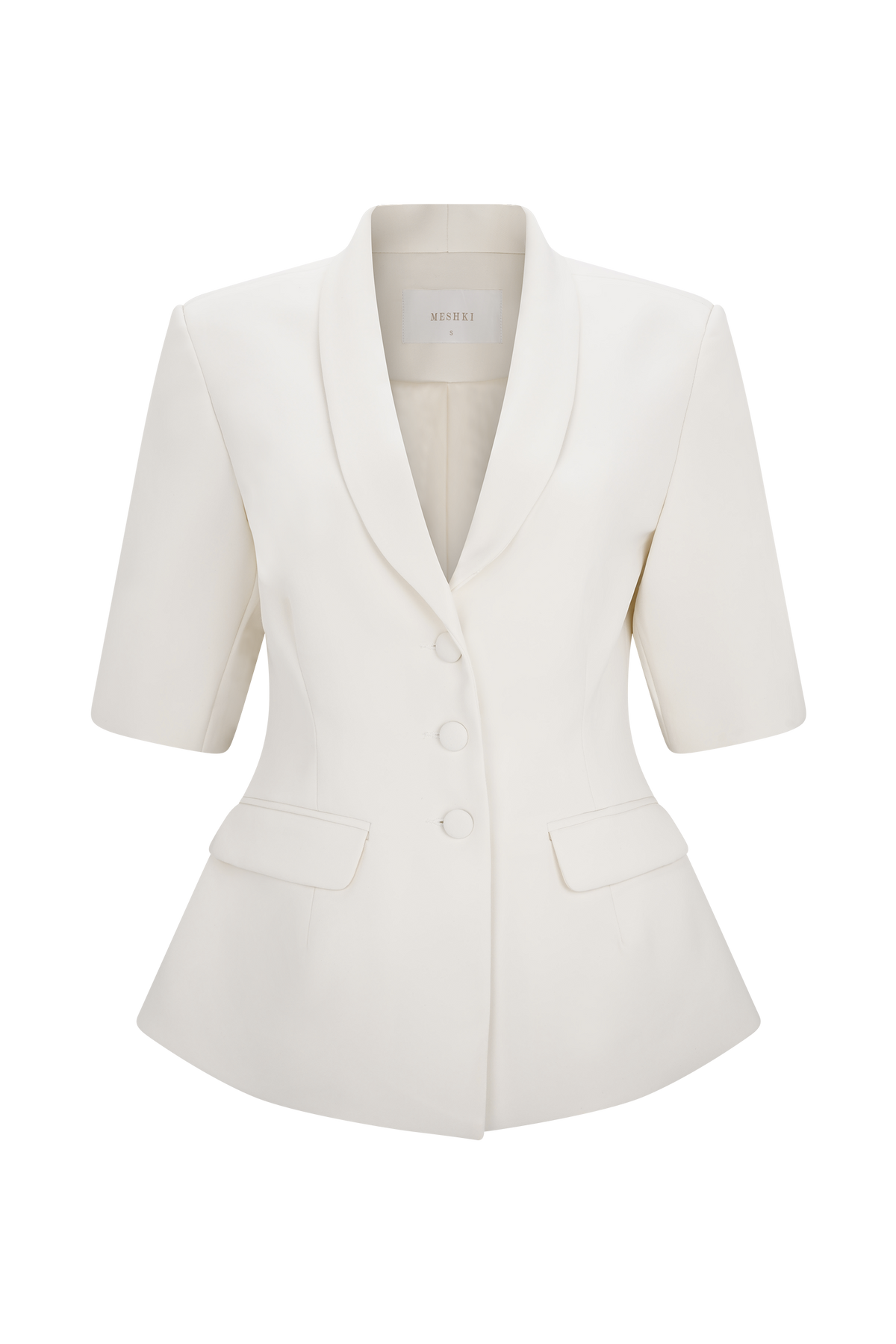 Opal Puff Sleeve Suiting Top - Ivory #7