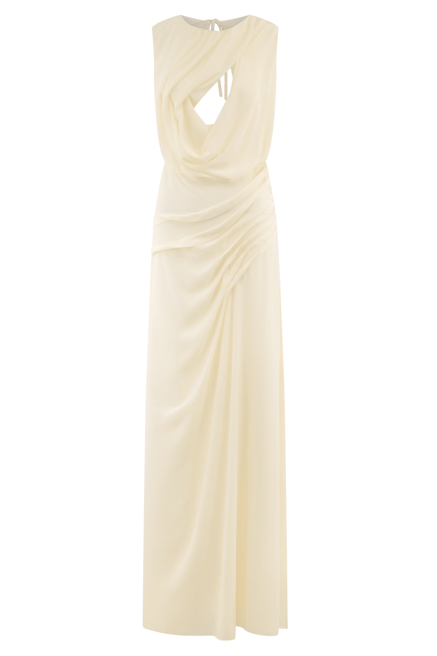 Oria Chiffon Maxi Dress - Ivory #7
