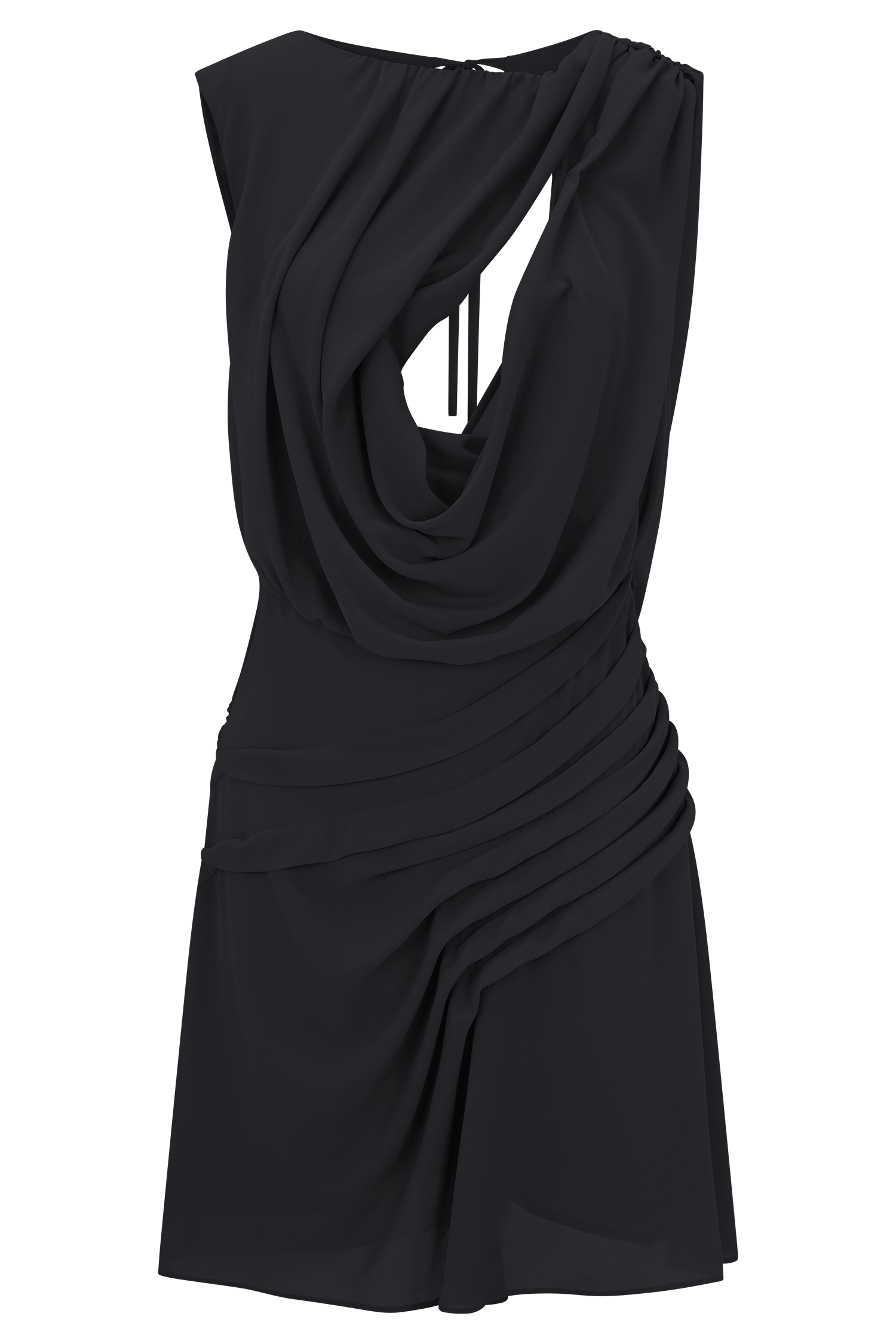 Oria Chiffon Mini Dress - Black #9