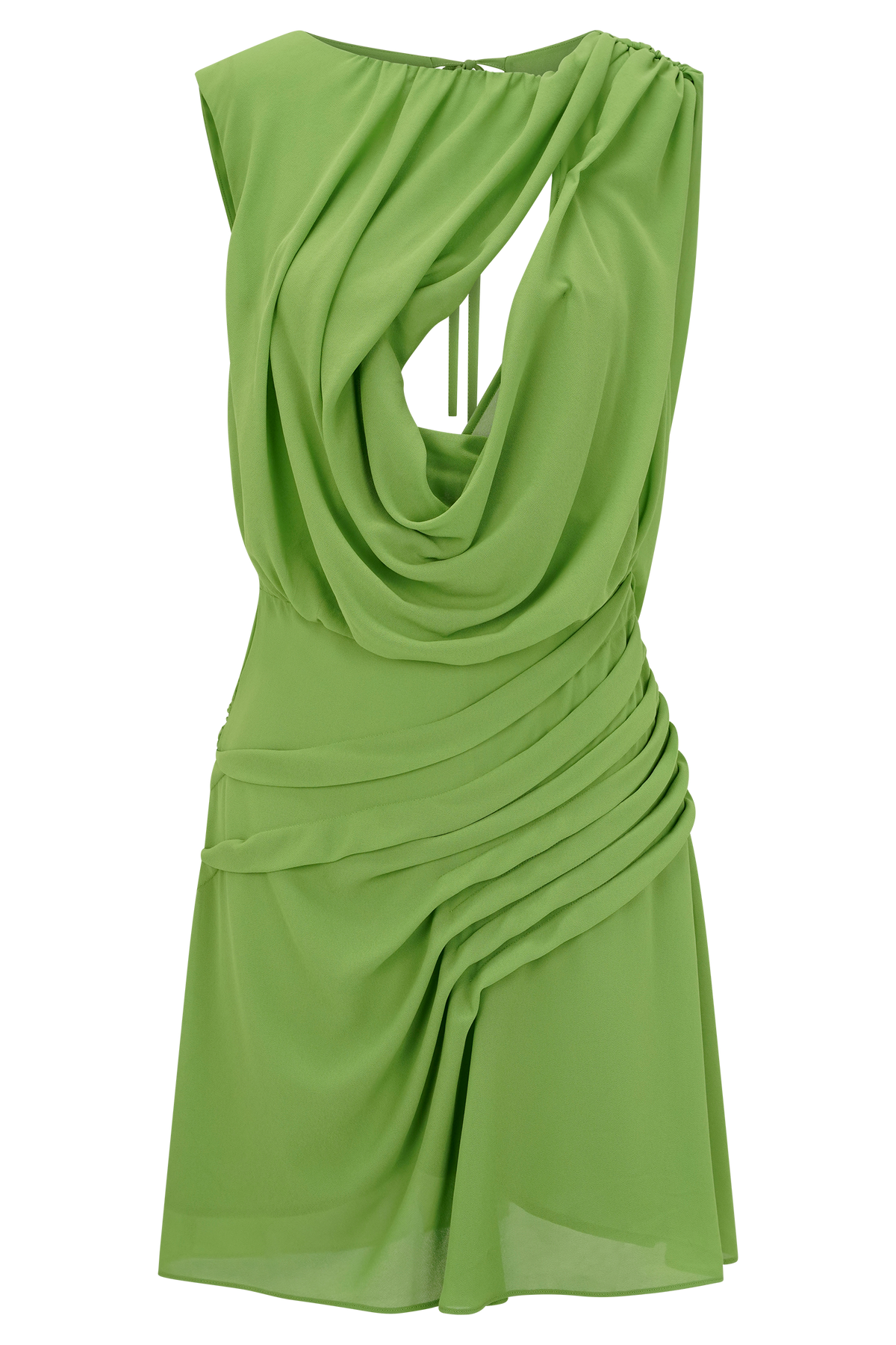 Oria Chiffon Mini Dress - Green #9