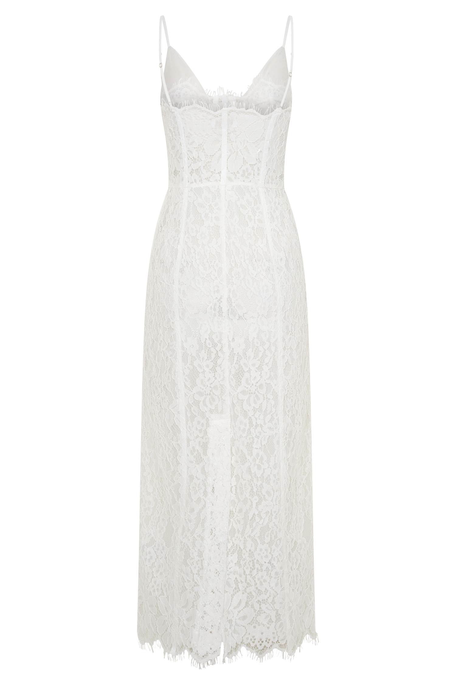Ottilie Lace And Mesh Midi Dress - White #8