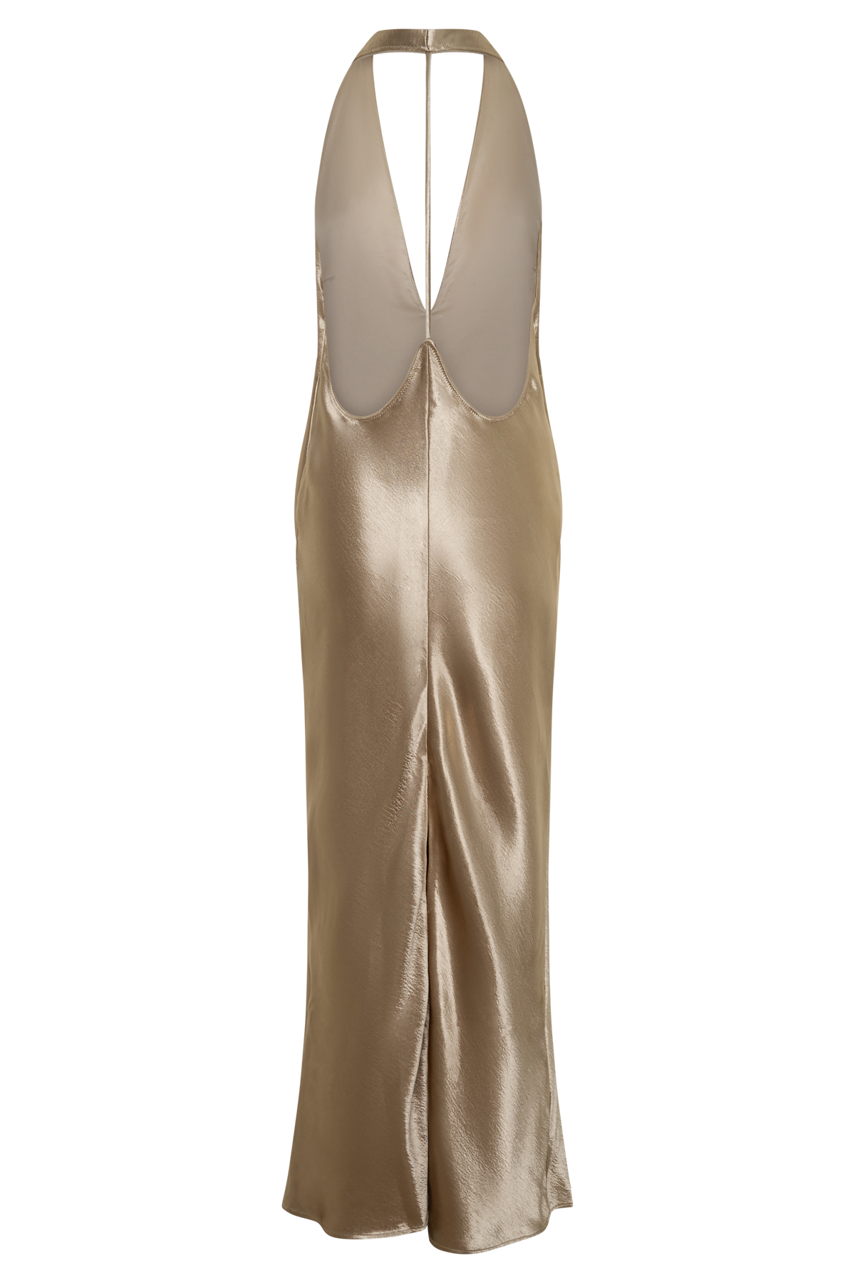 Peyton V Neck Satin Maxi Dress - Gold #8