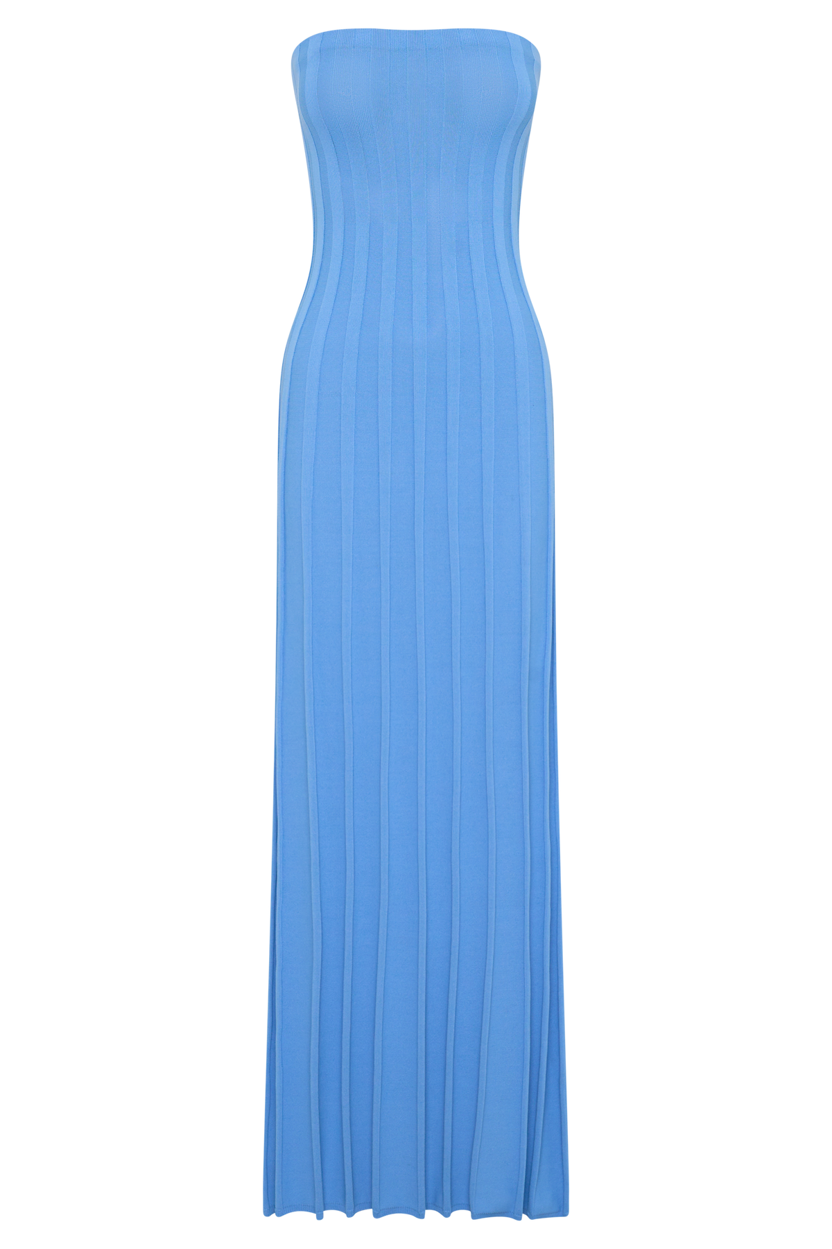 Pia Ribbed Strapless Maxi Dress - Periwinkle
