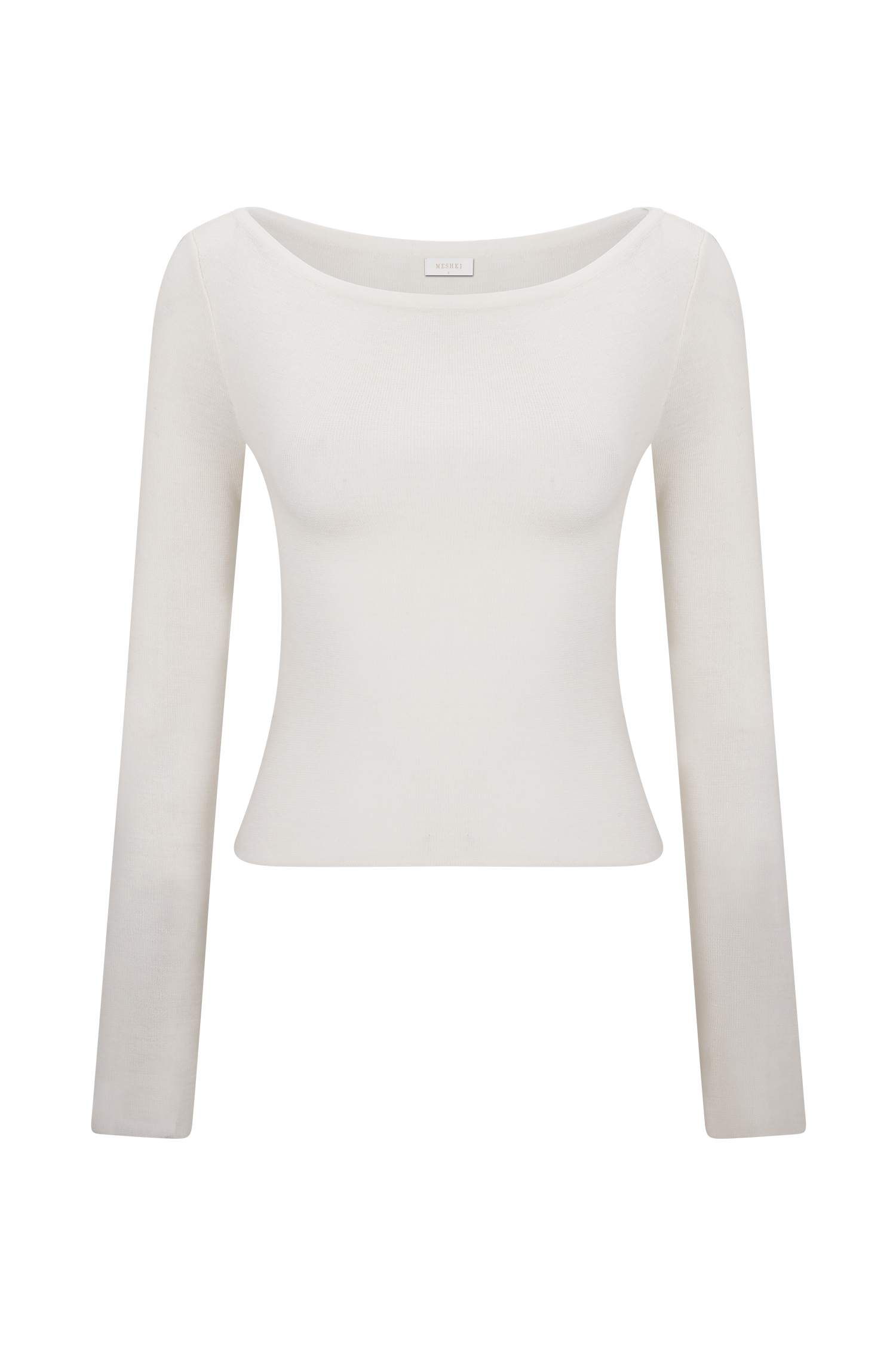 Paedyn Merino Wool Ribbed Long Sleeve Top - Ivory #11