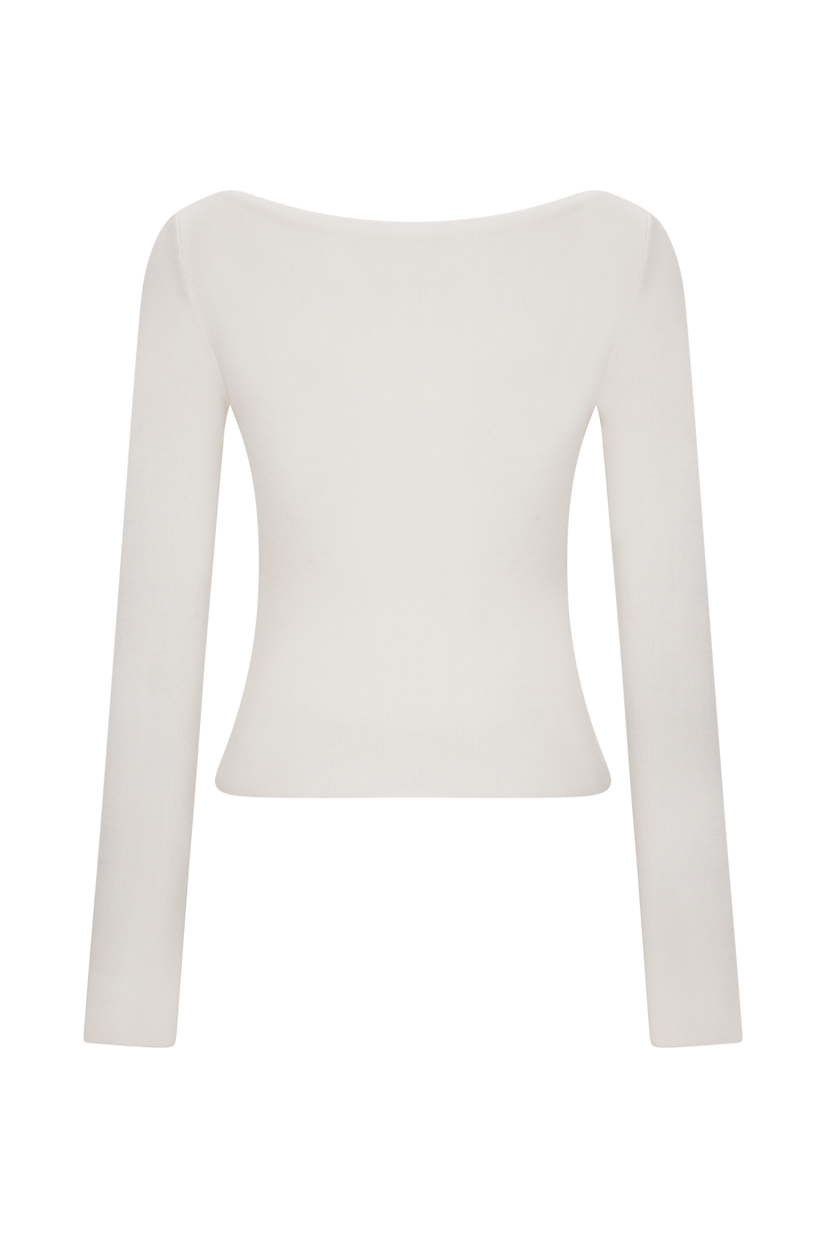 Paedyn Merino Wool Ribbed Long Sleeve Top - Ivory #10