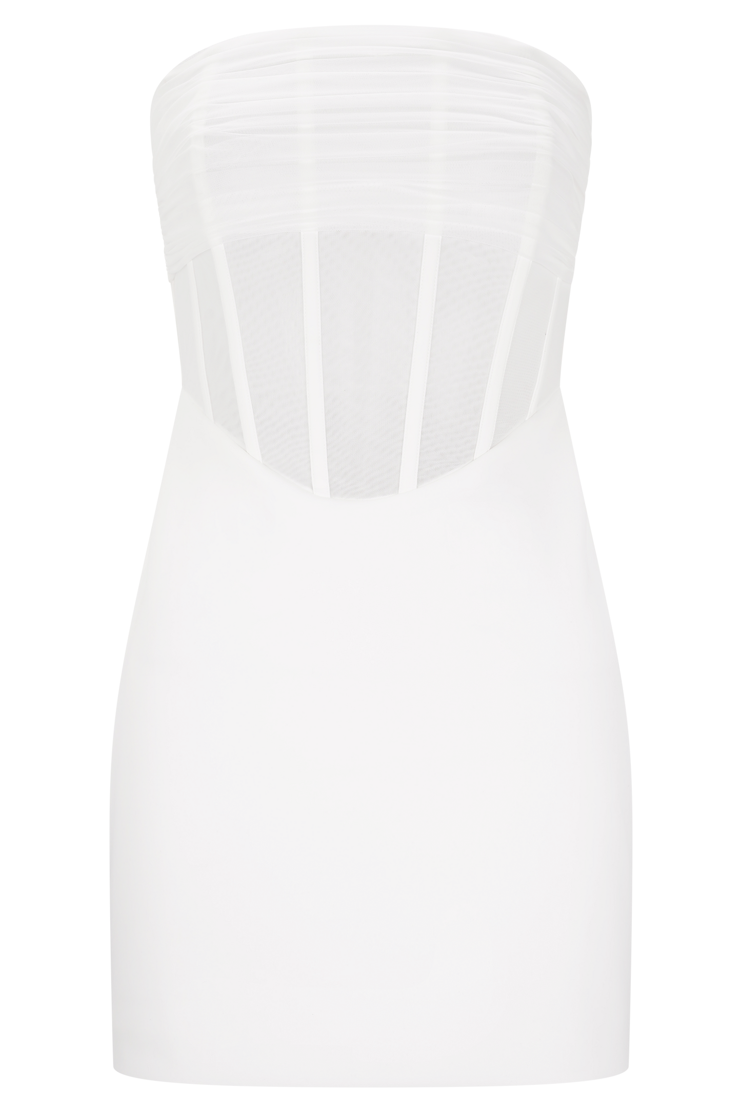 Palmer Mesh Corset Mini Dress - Ivory