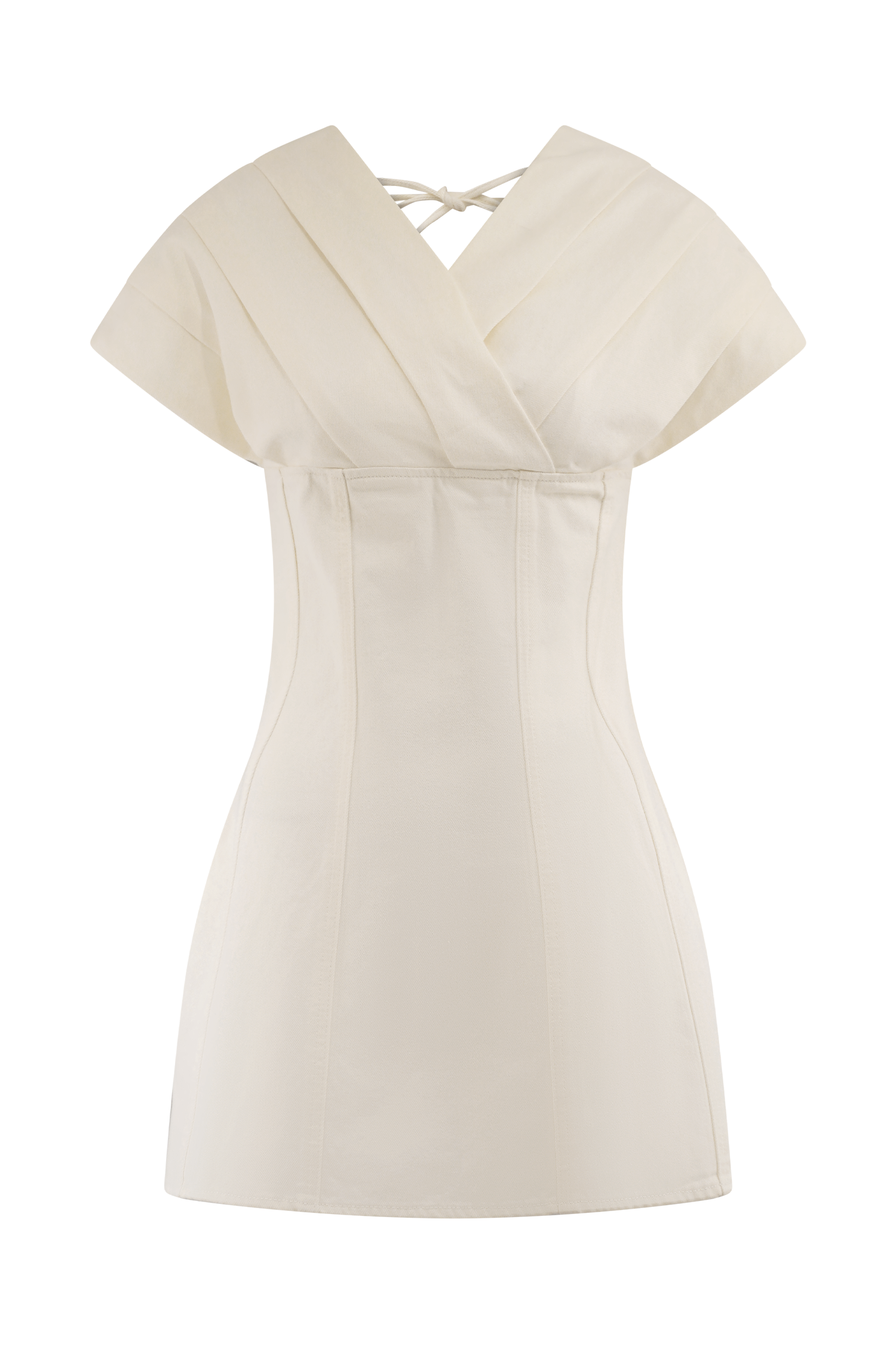 Pascale Off Shoulder Denim Mini Dress - White #11