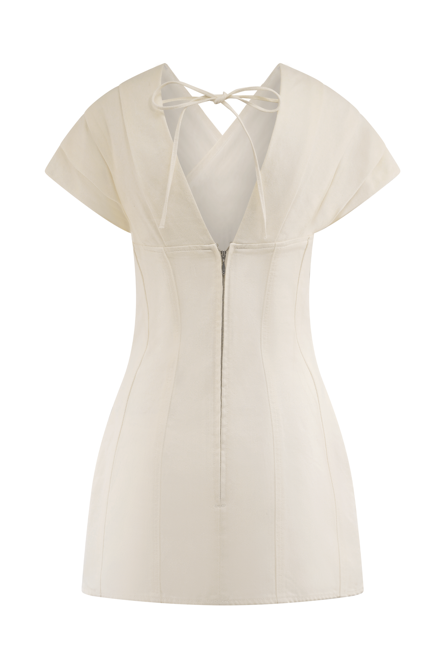Pascale Off Shoulder Denim Mini Dress - White #10