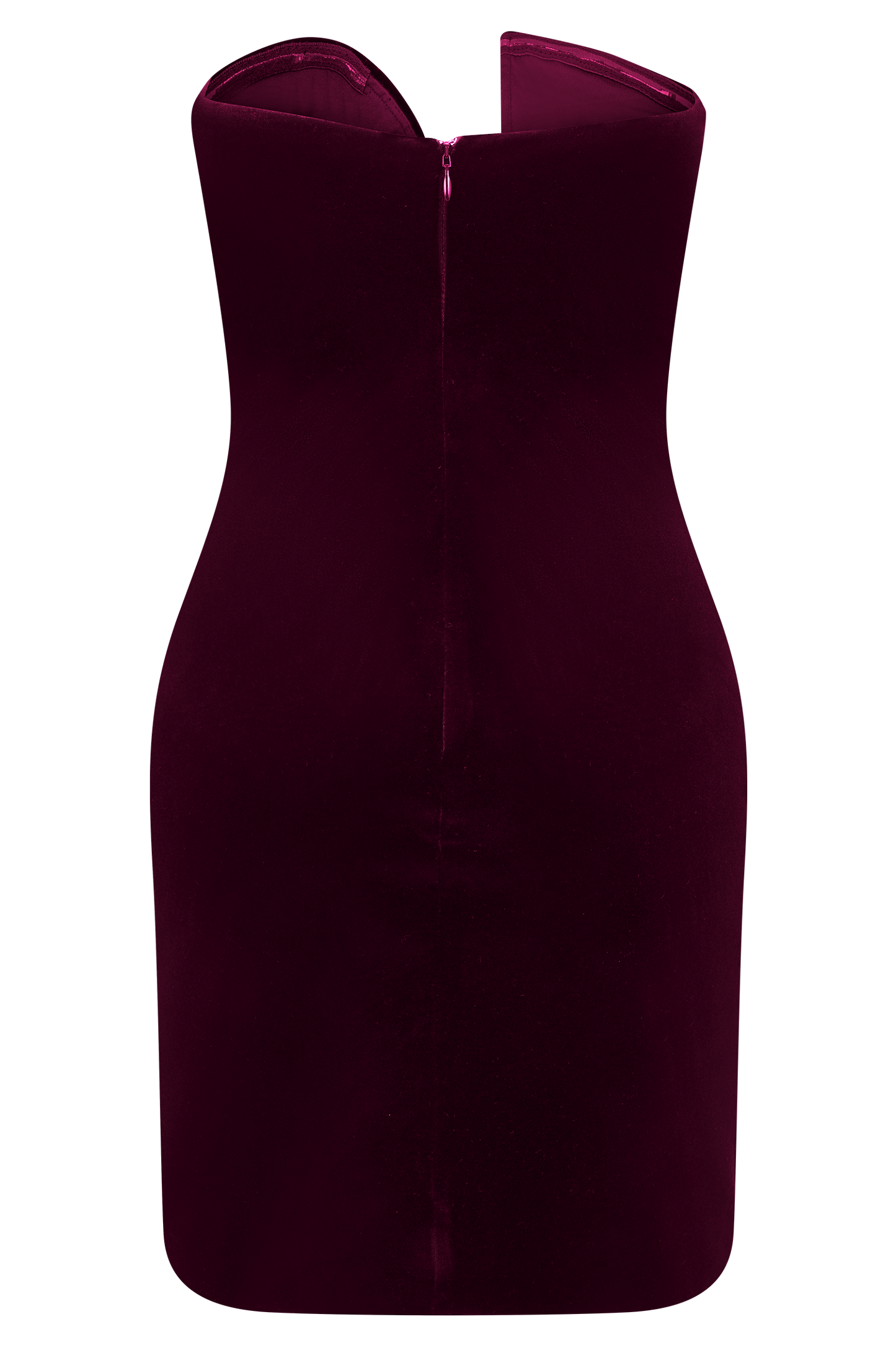 Paulina Velvet Strapless Mini Dress - Wine