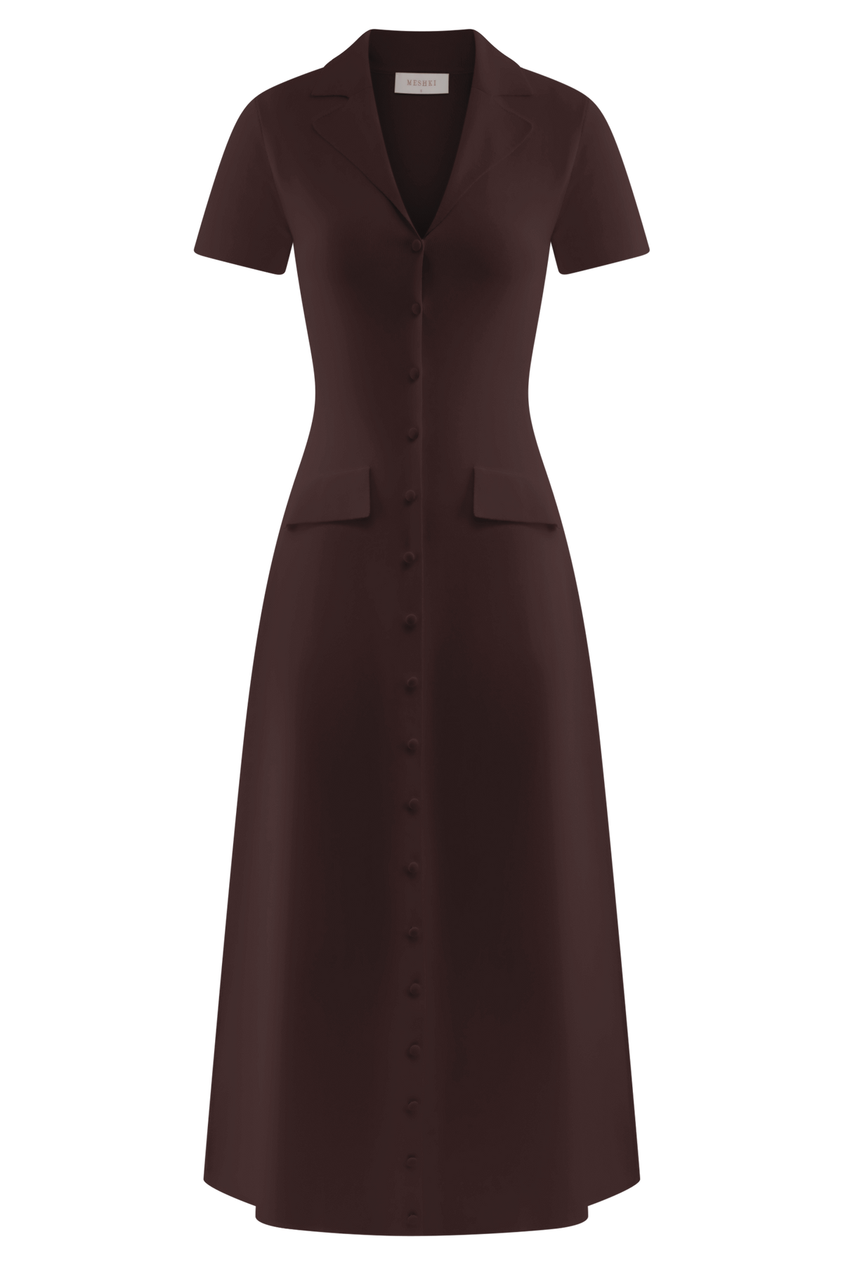 Pearson Short Sleeve Knit Midi Dress - Chocolate #9