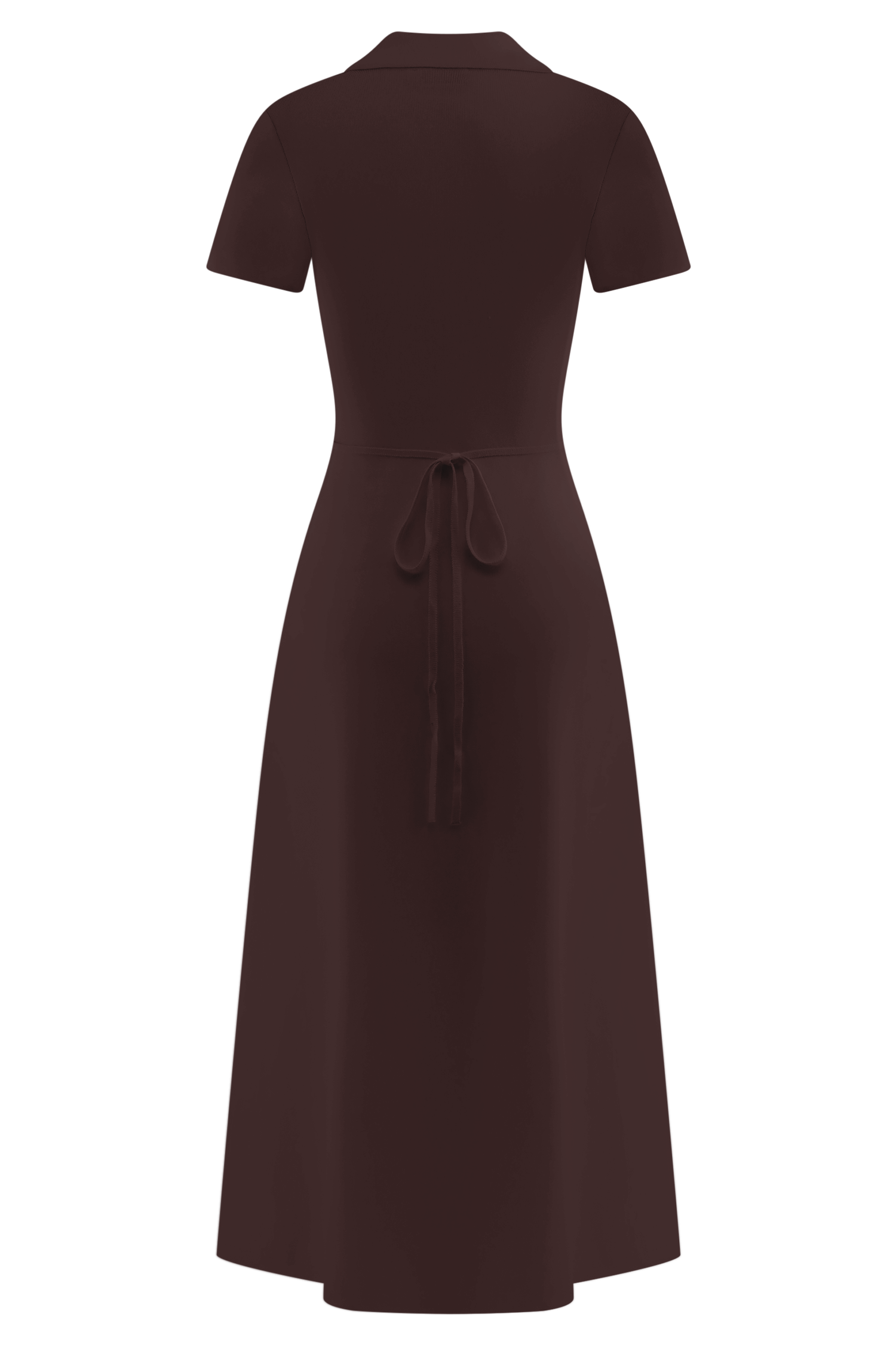 Pearson Short Sleeve Knit Midi Dress - Chocolate #8