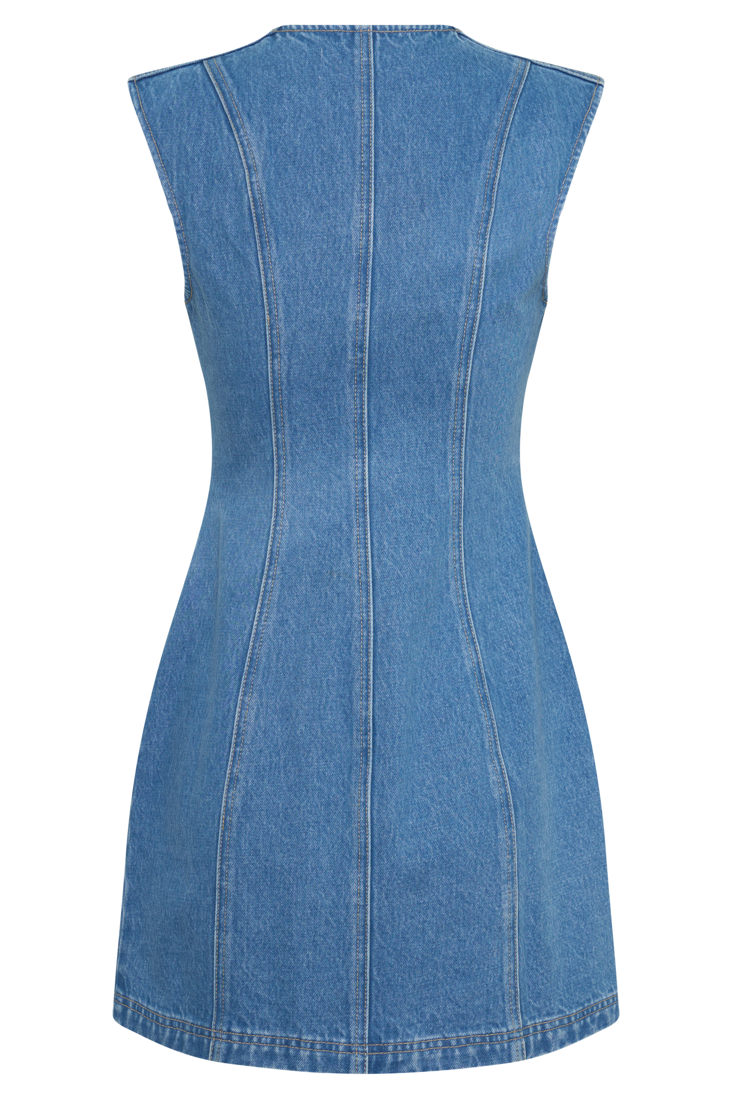 Penn Button Front Denim Mini Dress - Summer Blue