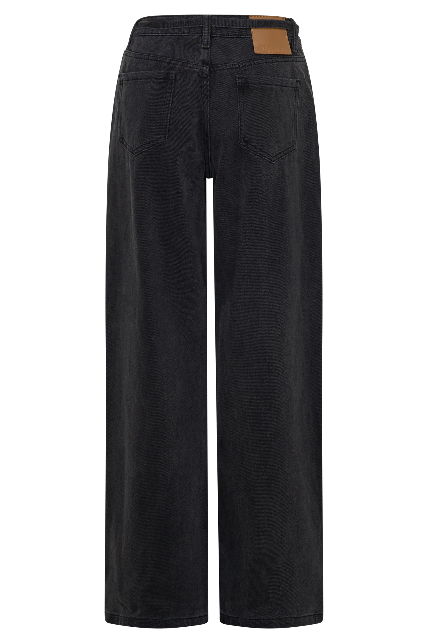 Perrie Mid Rise Straight Leg Tie Jeans - Washed Black