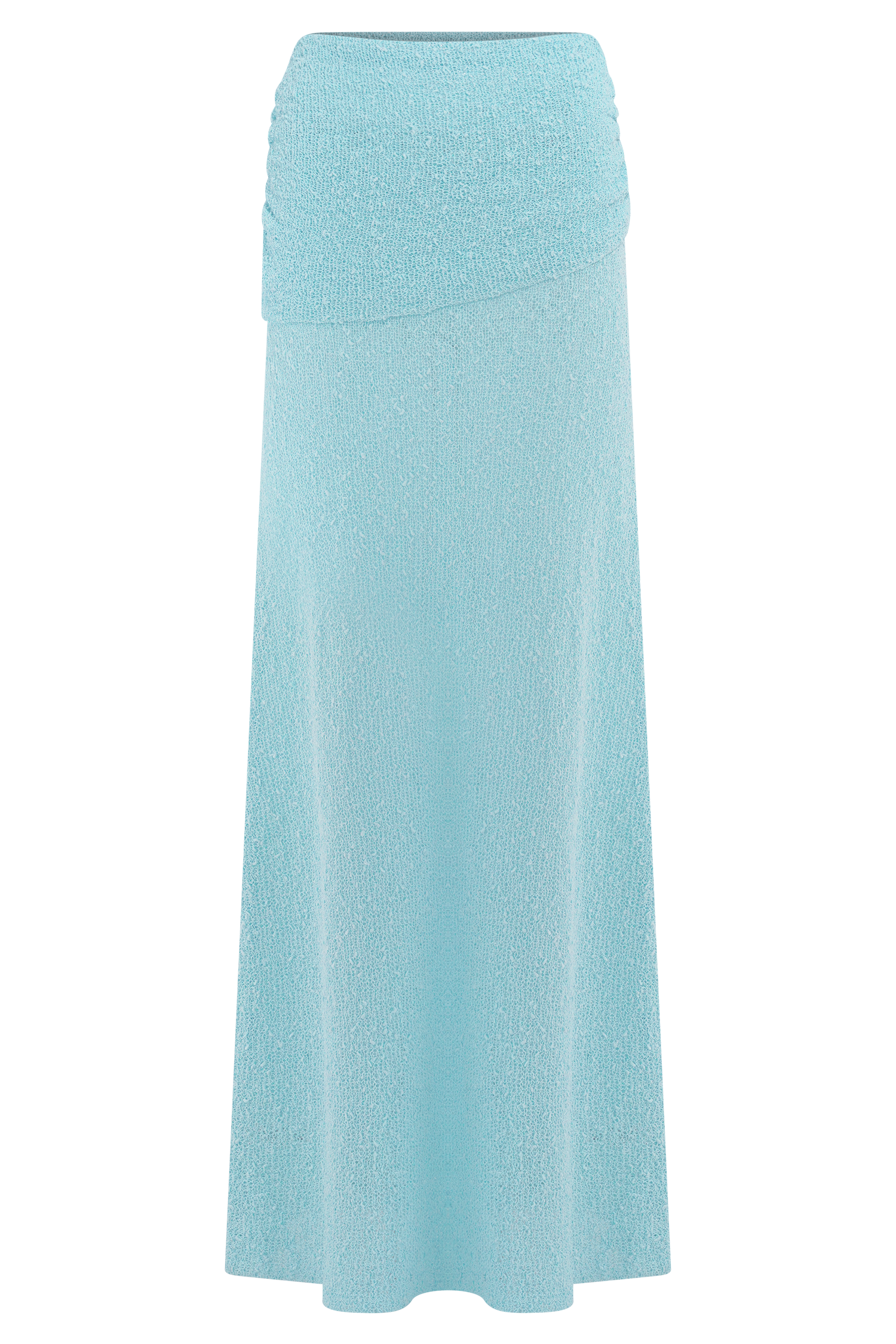 Petra Ruched Knit Maxi Skirt - Light Blue #10