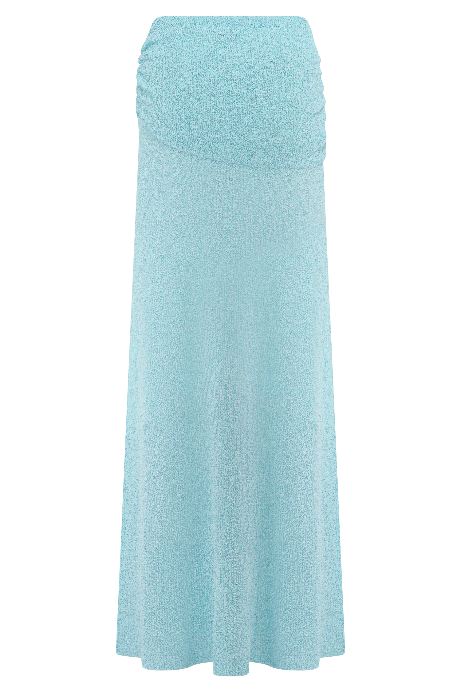 Petra Ruched Knit Maxi Skirt - Light Blue #9