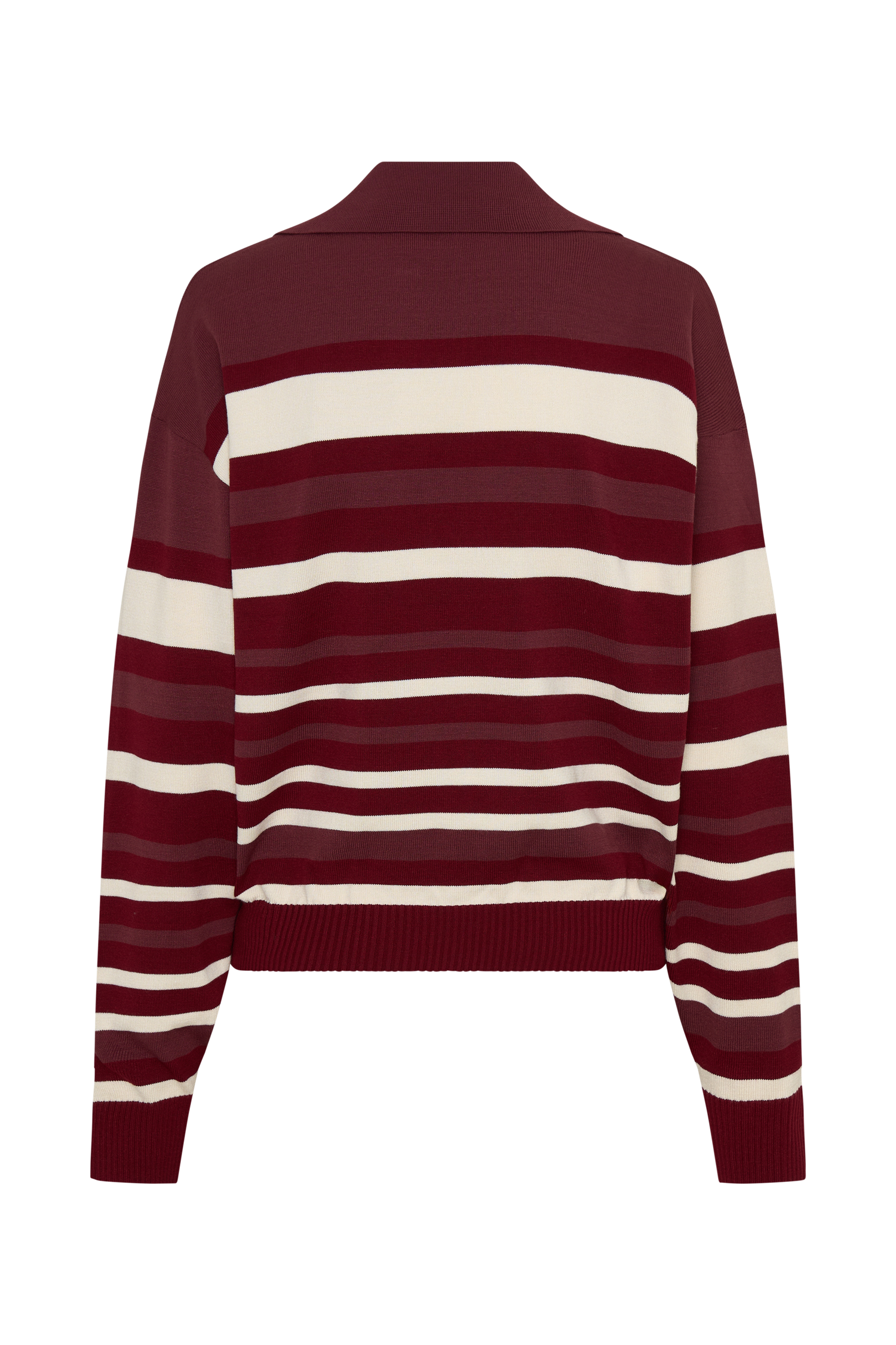 Philly Stripe Long Sleeve Knit Jumper - Burgundy/Cream #11
