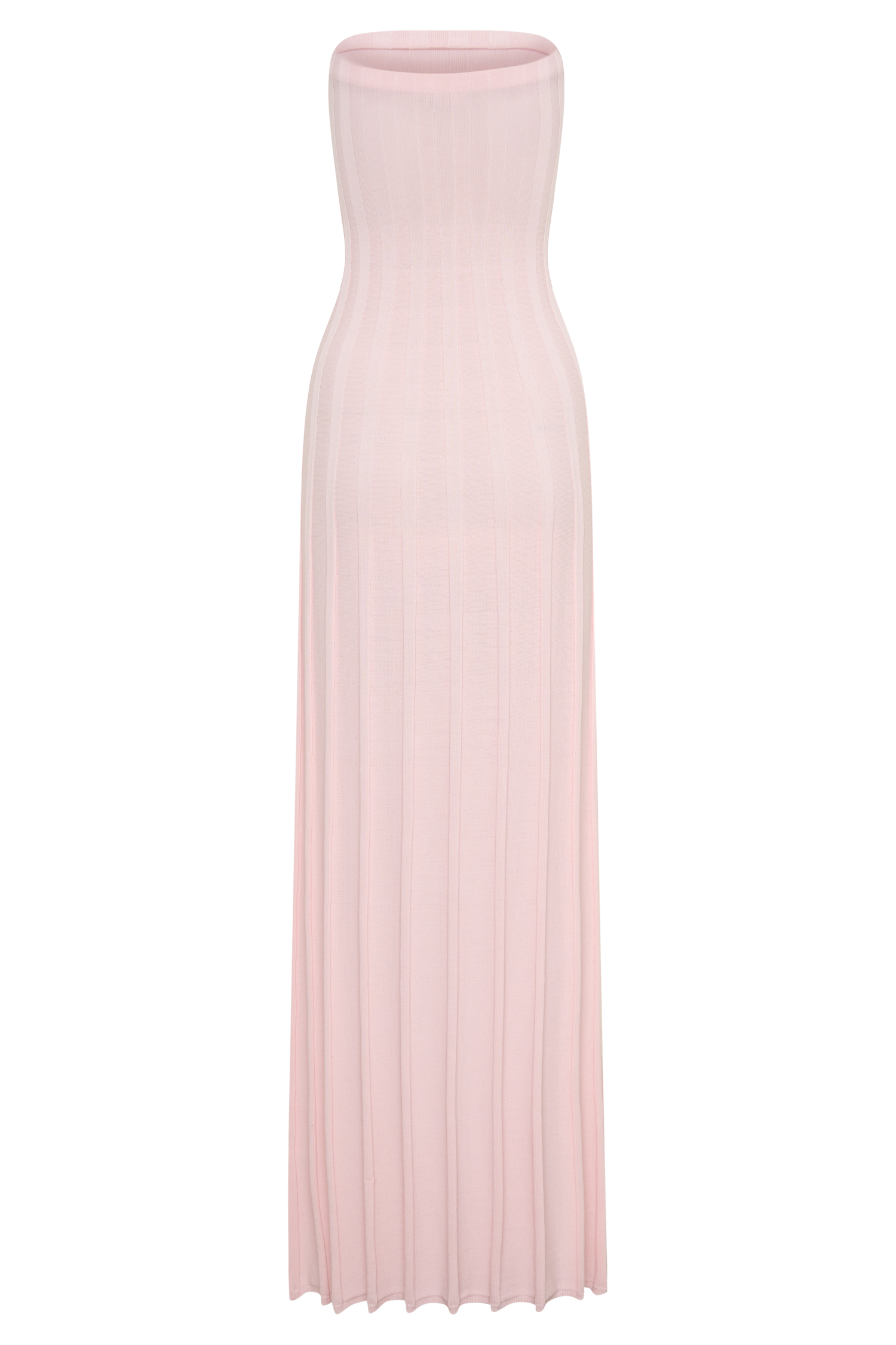 Pia Ribbed Strapless Maxi Dress - Baby Pink #8