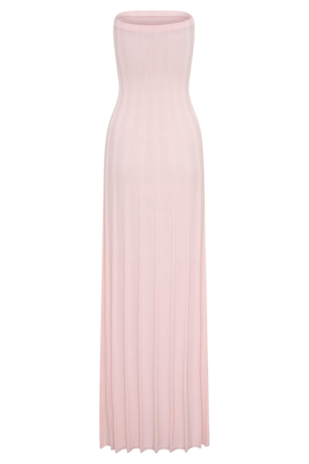 Pia Ribbed Strapless Maxi Dress - Baby Pink #8