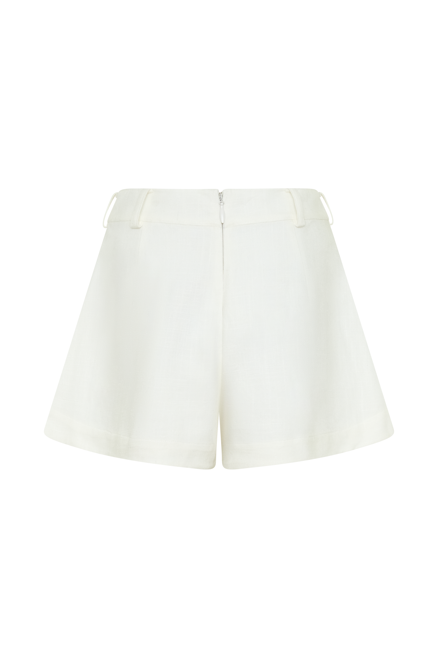 Piper Linen Flare Shorts - White #8