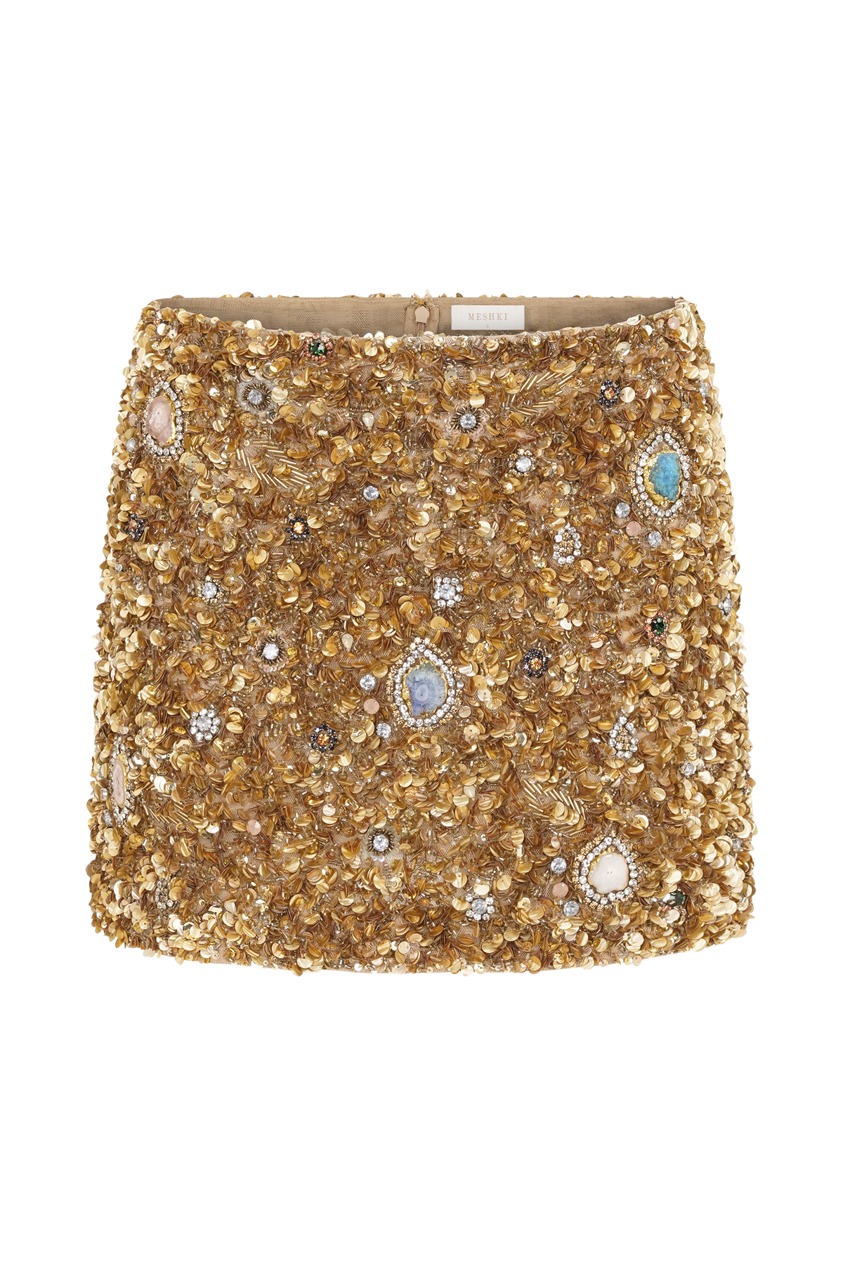 Porter Hand Beaded Mini Skirt - Gold #12