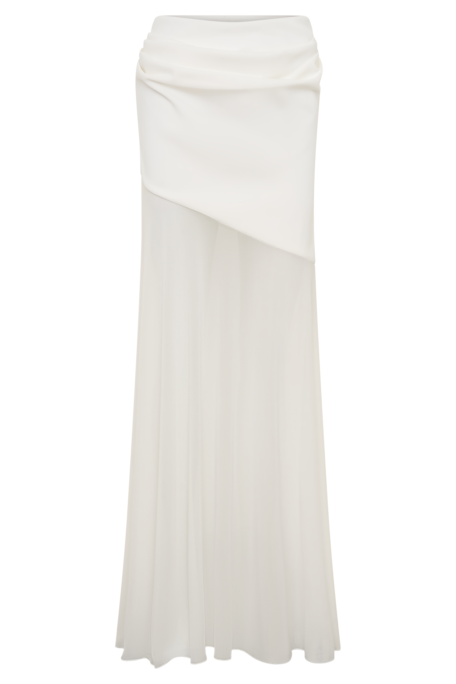 Portia Scuba And Mesh Maxi Skirt - White #9
