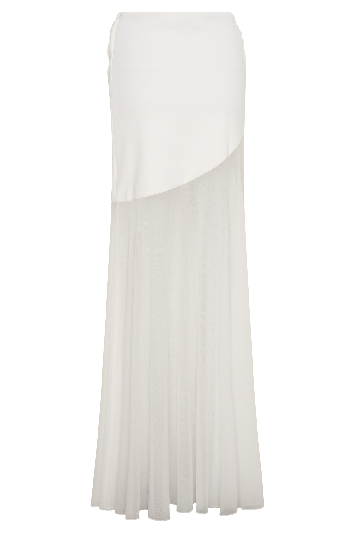 Portia Scuba And Mesh Maxi Skirt - White #8