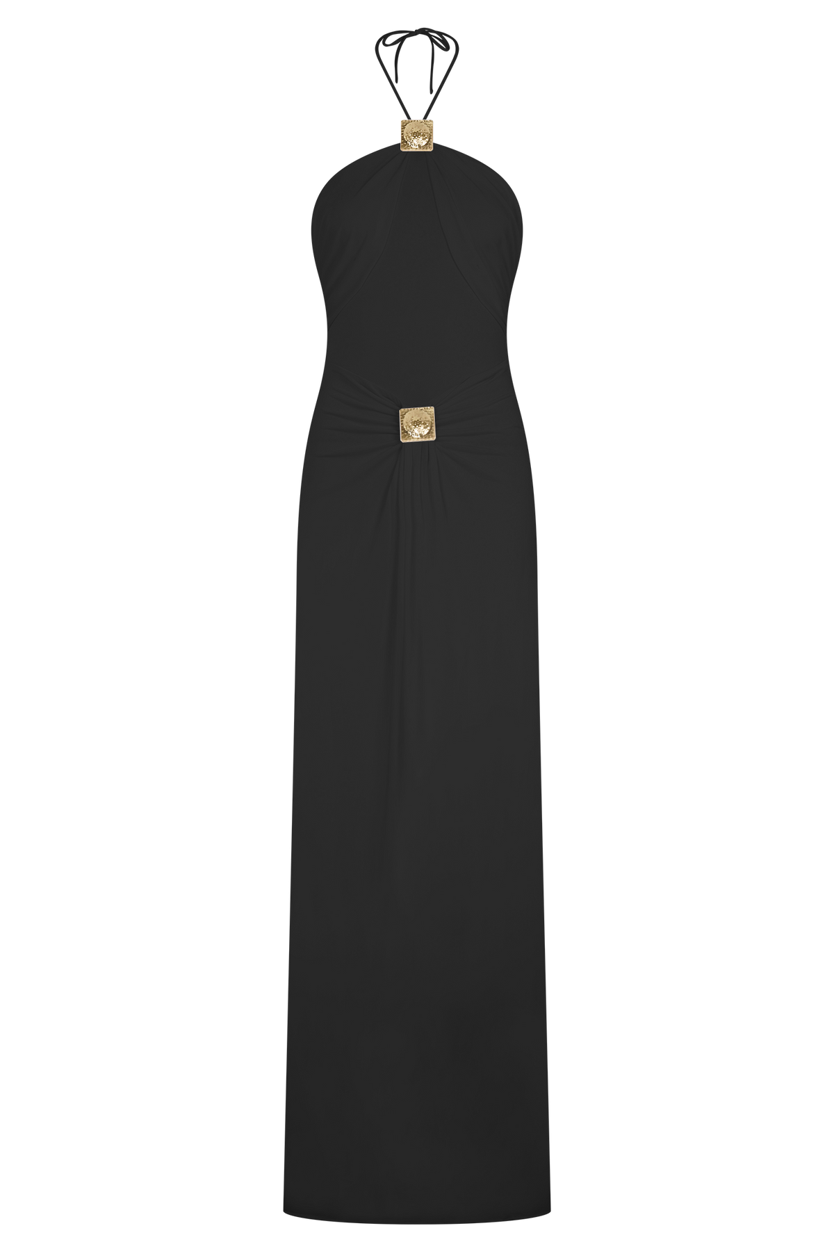Quincy Halter Maxi Dress With Hardware - Black #7