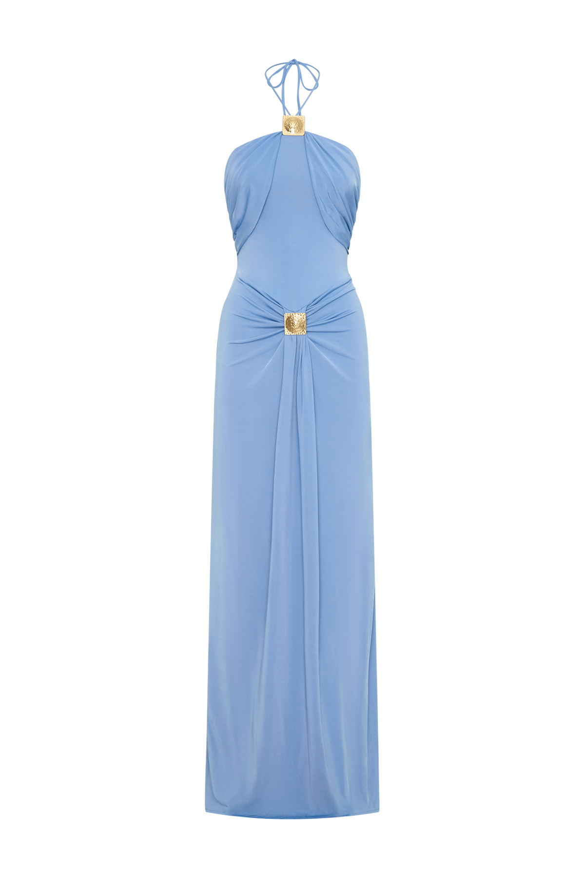 Quincy Halter Maxi Dress With Hardware - Cornflower Blue #8
