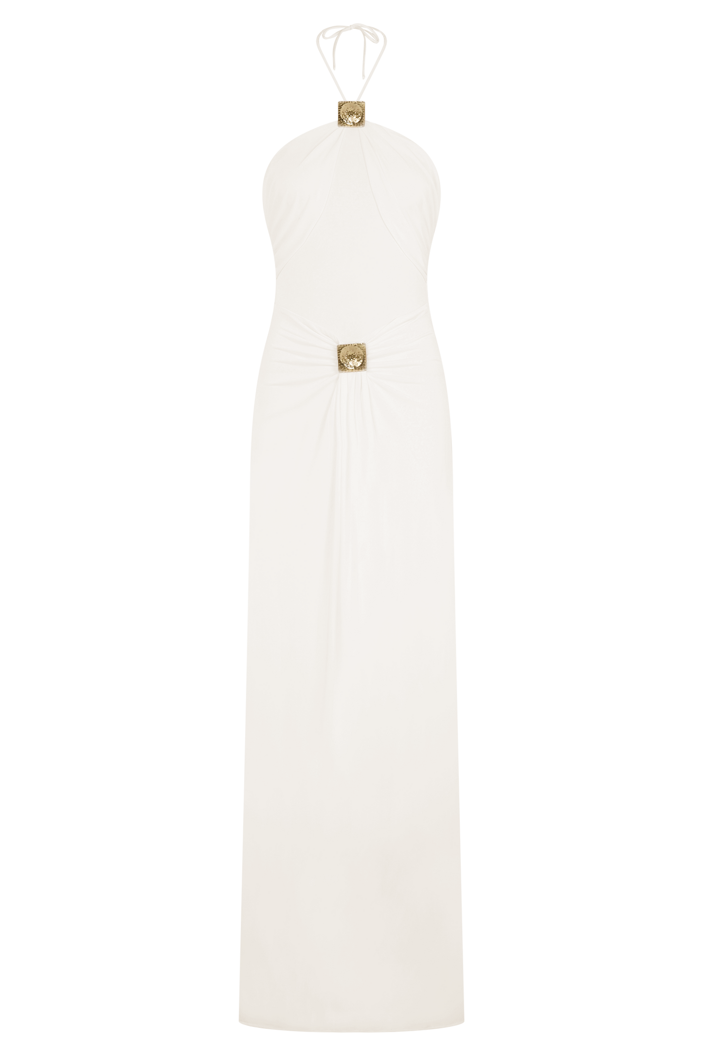 Quincy Halter Maxi Dress With Hardware - Ivory