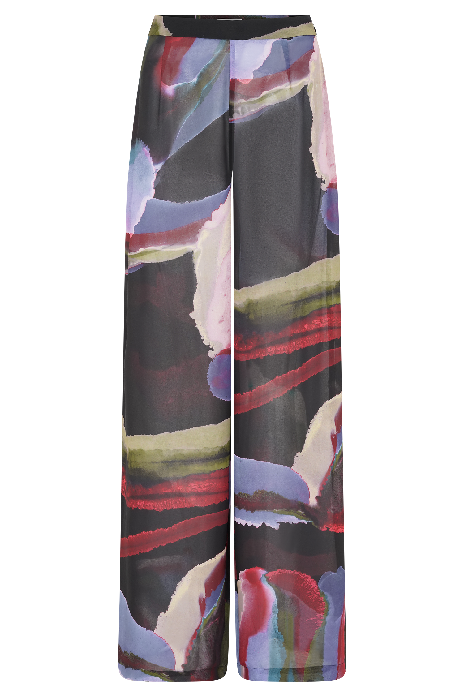 Rachel Chiffon Straight Leg Pants - Multi Fluid Reverie Print #9