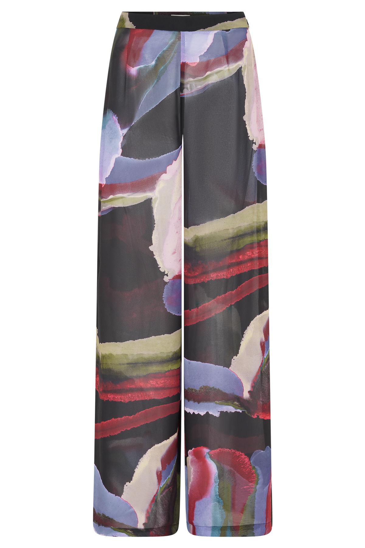 Rachel Chiffon Straight Leg Pants - Multi Fluid Reverie Print #9